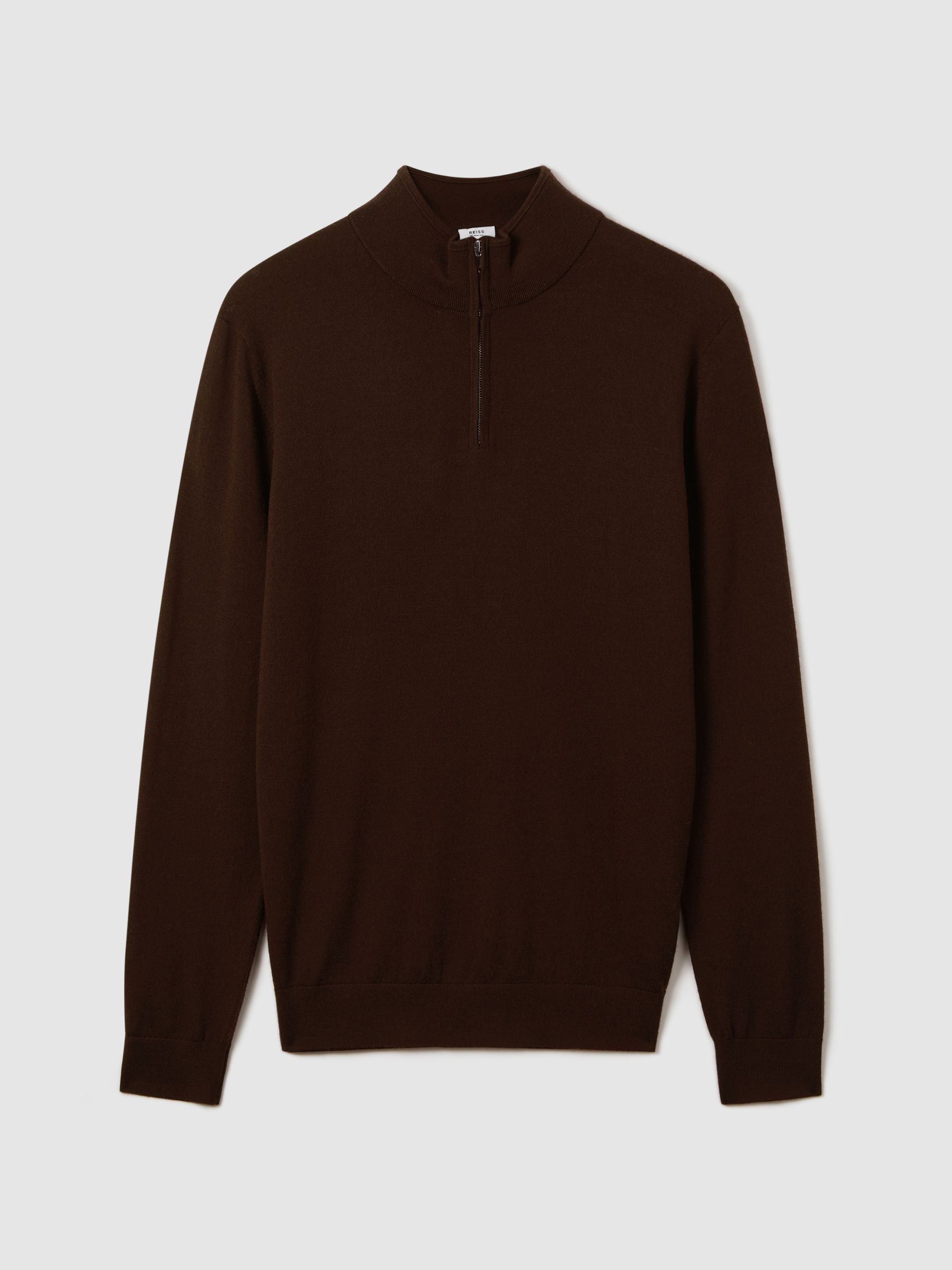 Blackhall Bordeaux Merino Wool Half-Zip Funnel Neck Jumper - Image 2 of 7