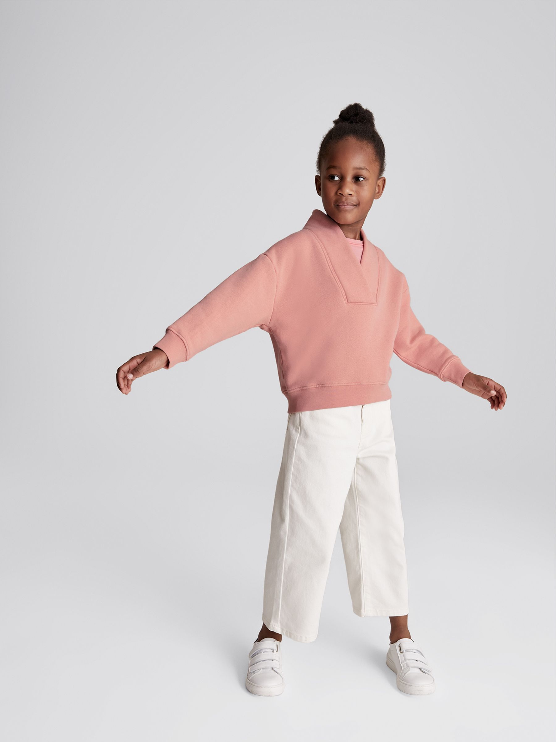 Shawl Collar Jumper in Pink - Image 1 of 6