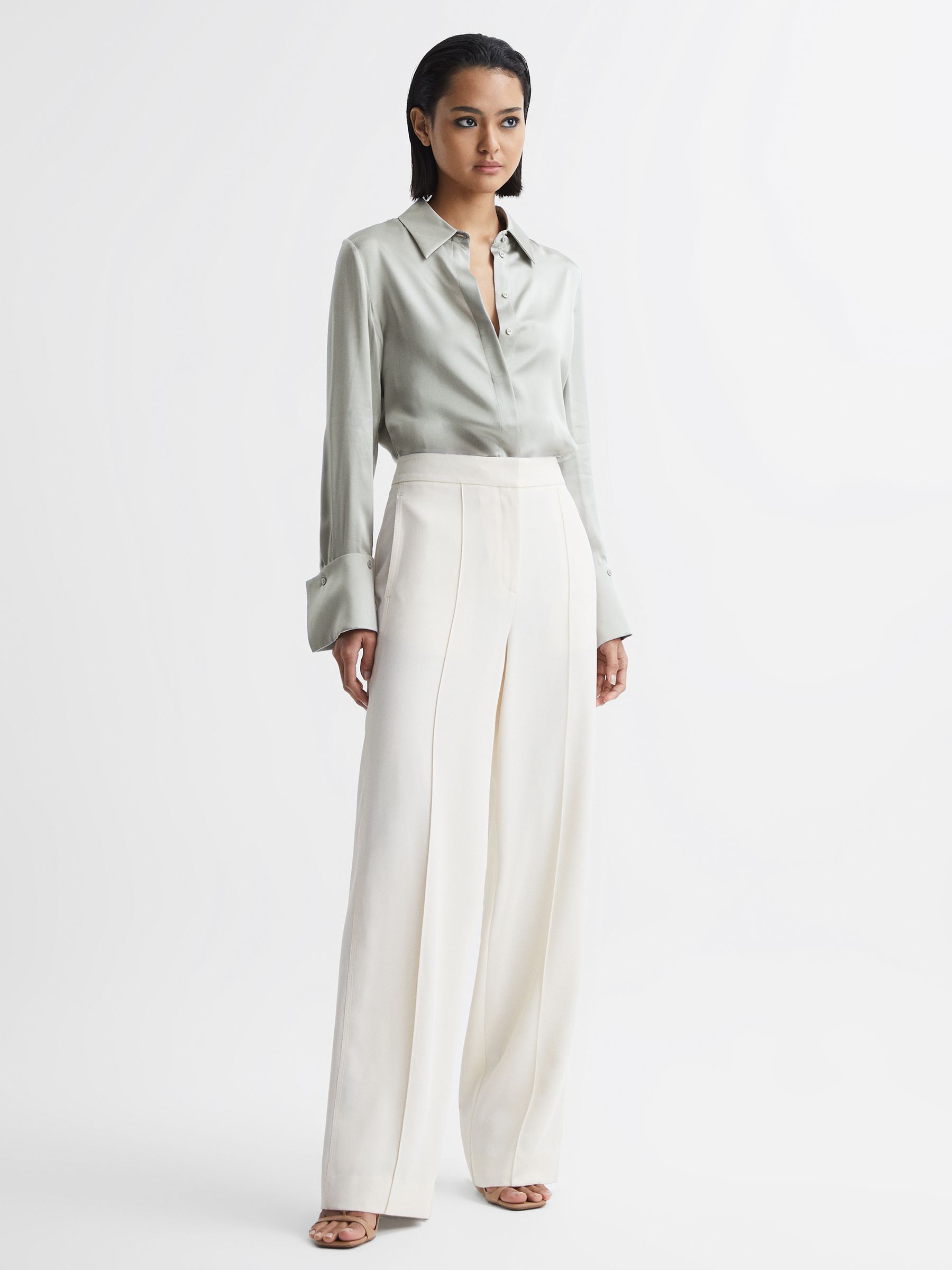 Silk Shirt in Aquamarine - Image 3 of 7