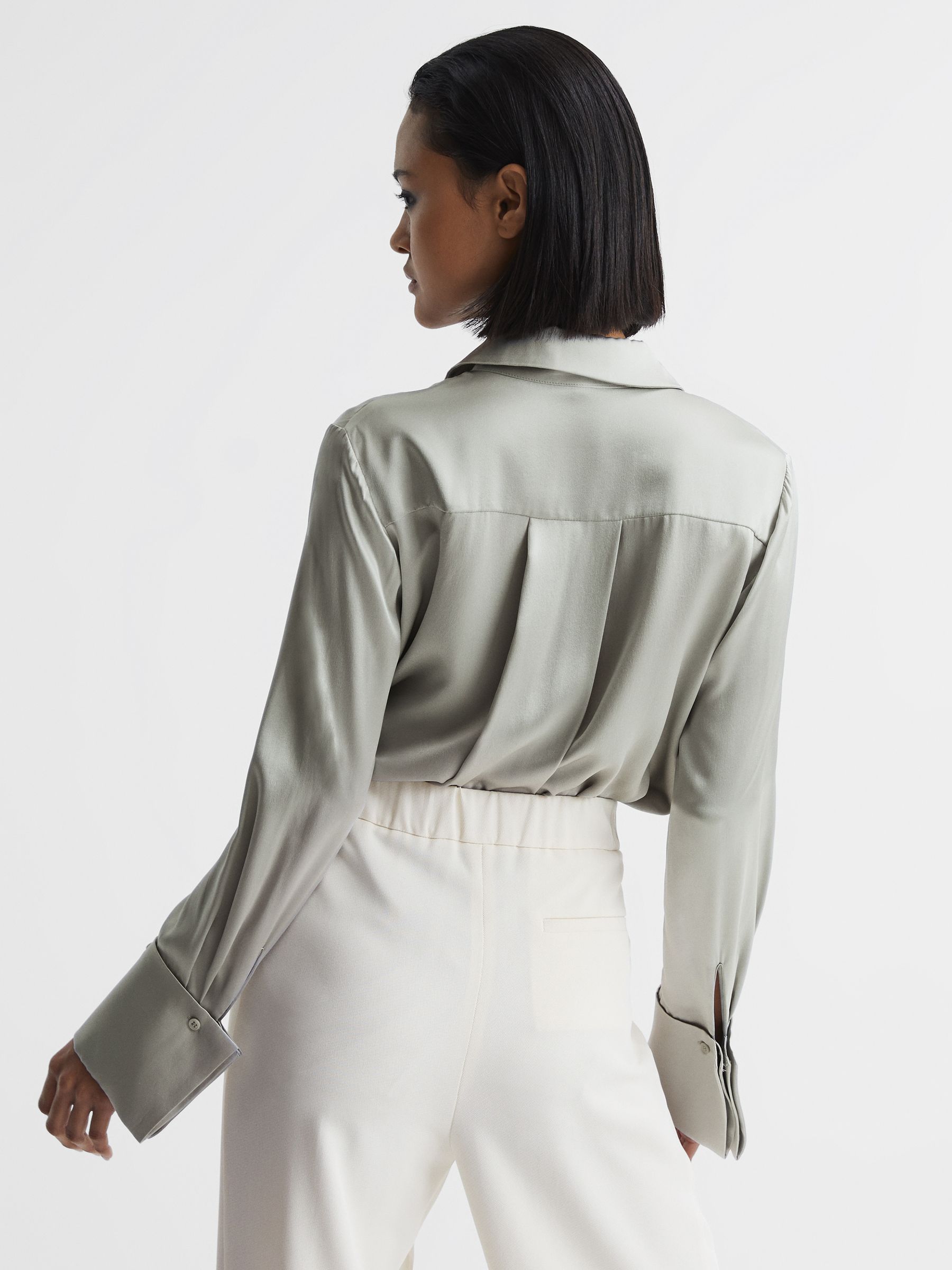 Silk Shirt in Aquamarine - Image 5 of 7