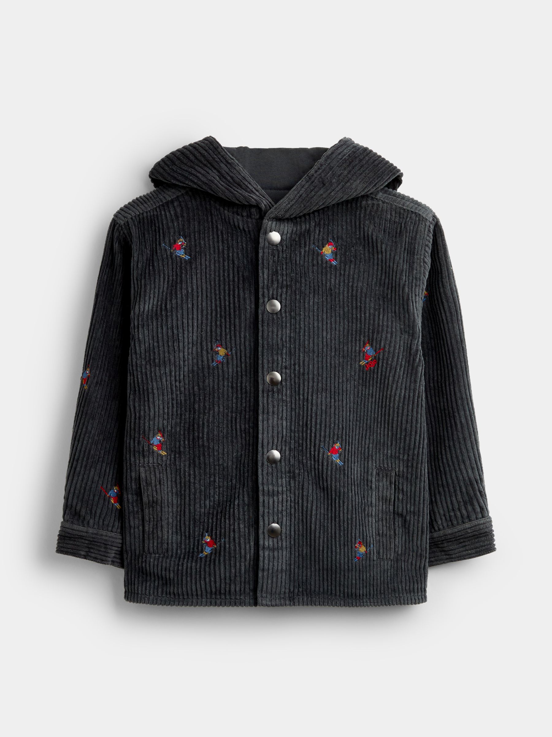 Charcoal Grey Skiers Embroidered Shacket - Image 3 of 6