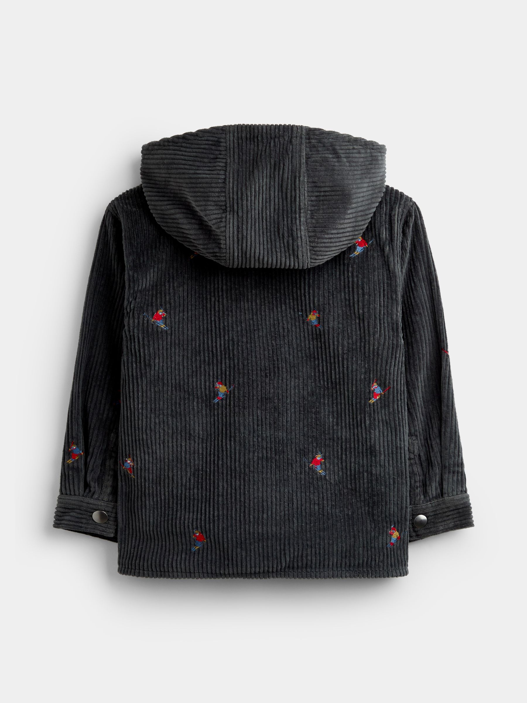 Charcoal Grey Skiers Embroidered Shacket - Image 4 of 6