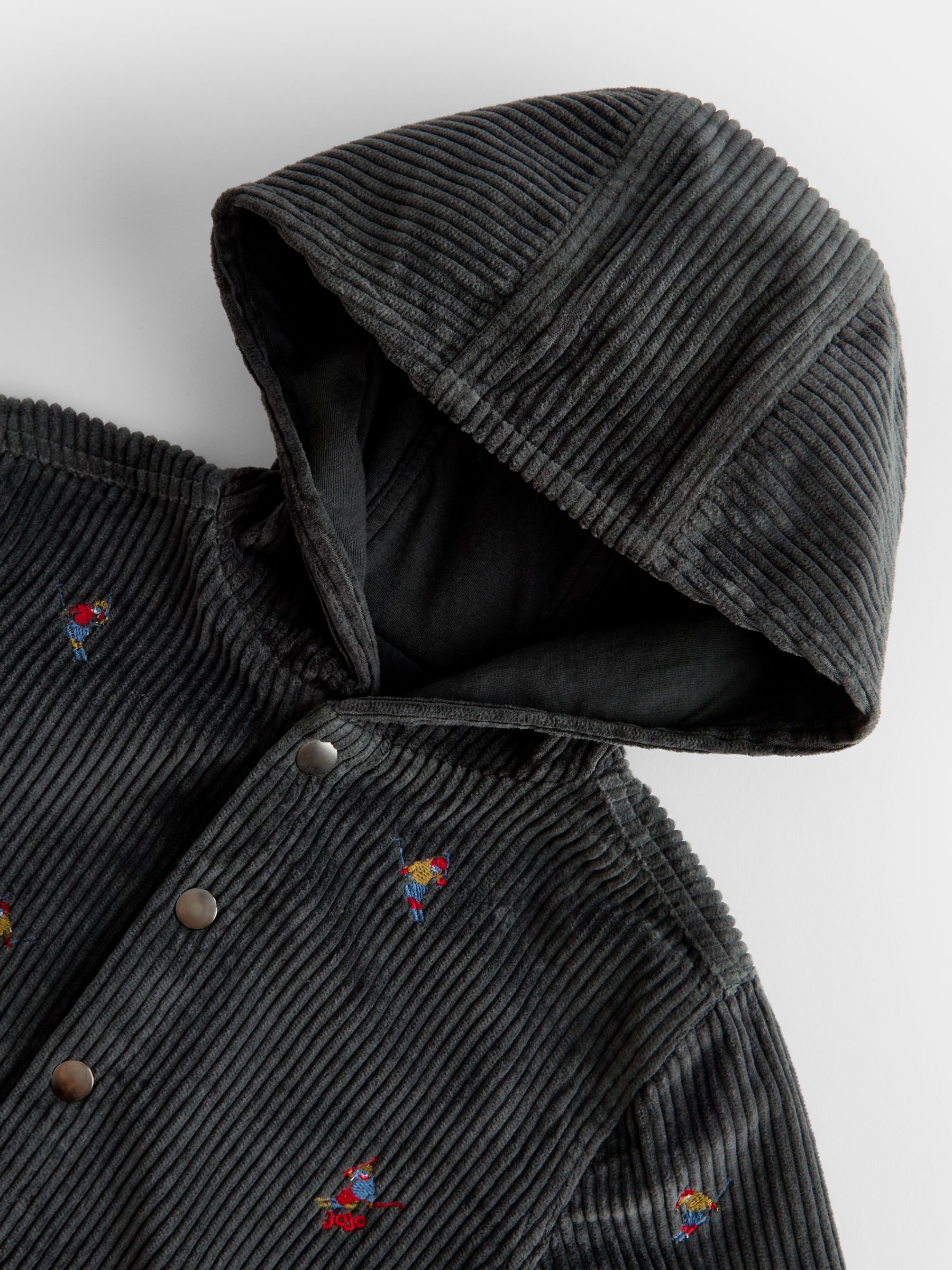 Charcoal Grey Skiers Embroidered Shacket - Image 5 of 6