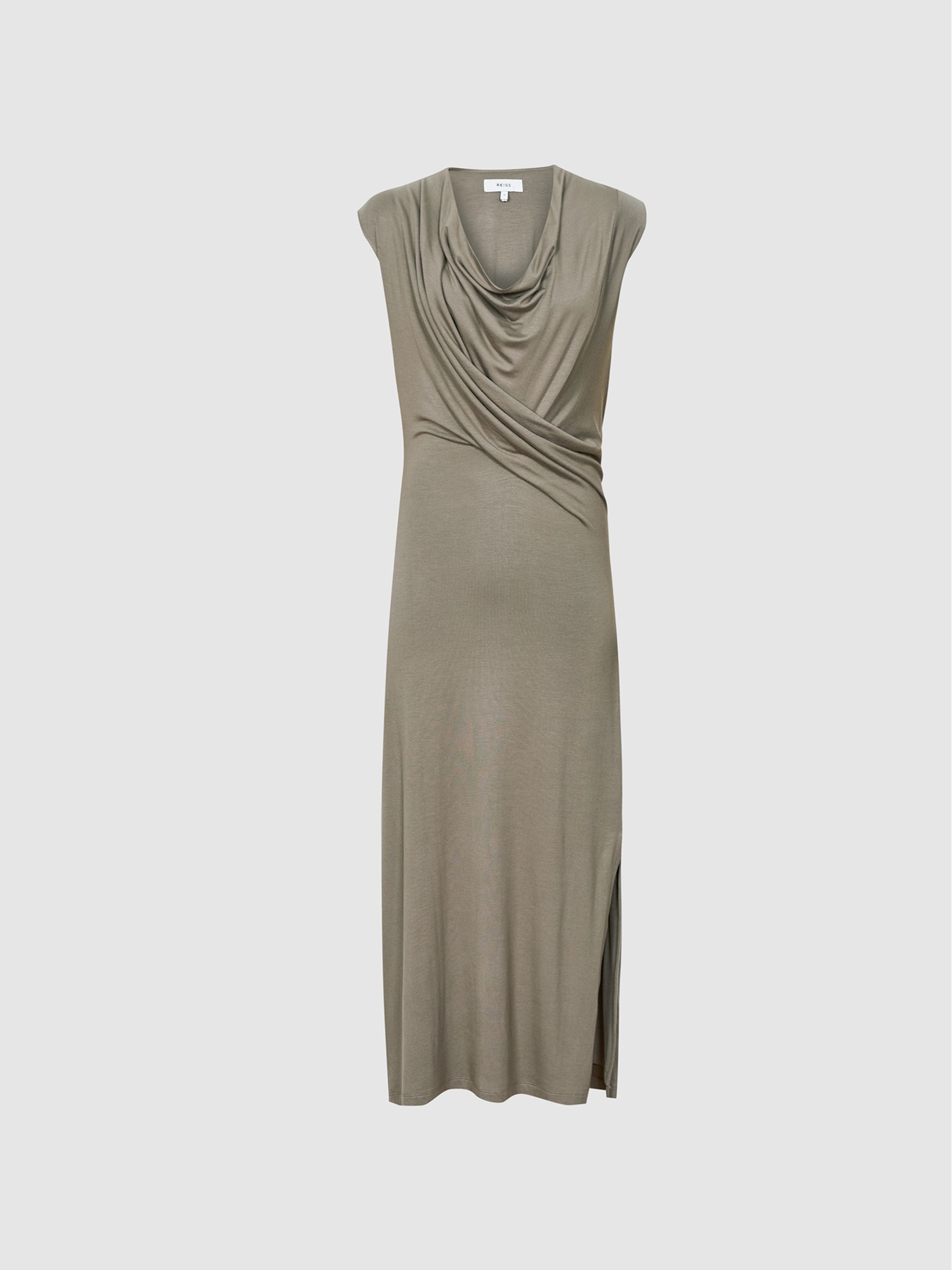 Fine Jersey Midi Dress in Camel - Image 2 of 6