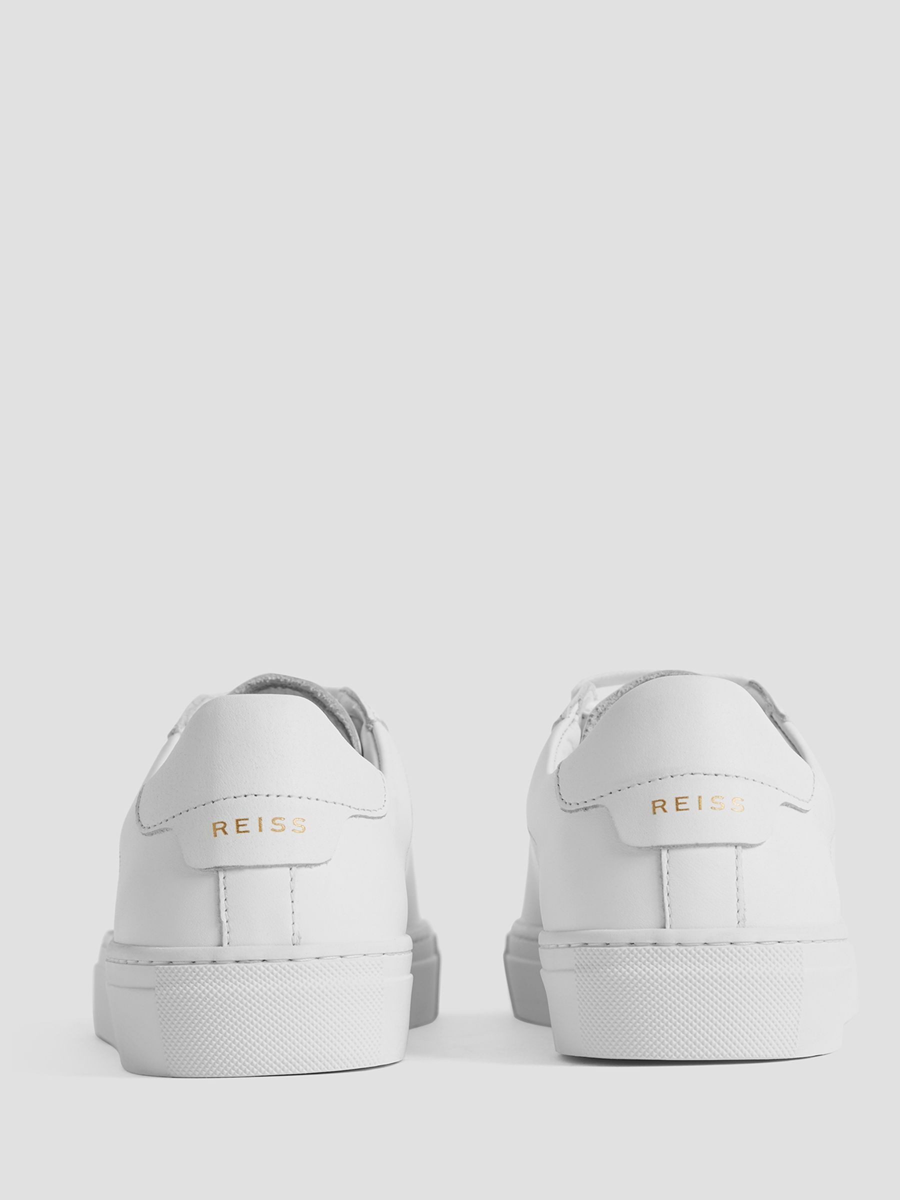 Leather Contrast Sole Trainers in White - Image 5 of 6