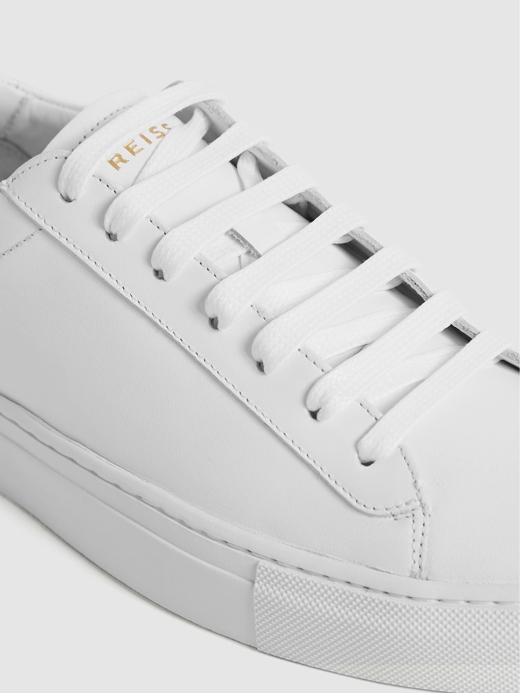 Leather Contrast Sole Trainers in White - Image 6 of 6