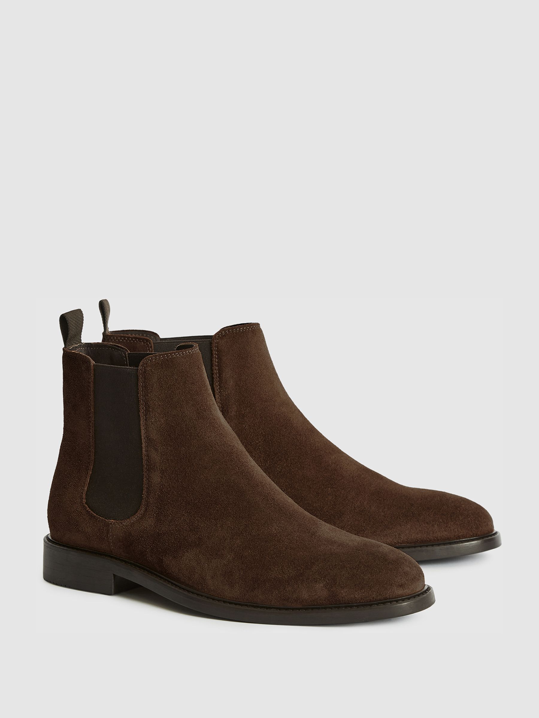 Suede Leather Chelsea Boots in Dark Brown - Image 3 of 8