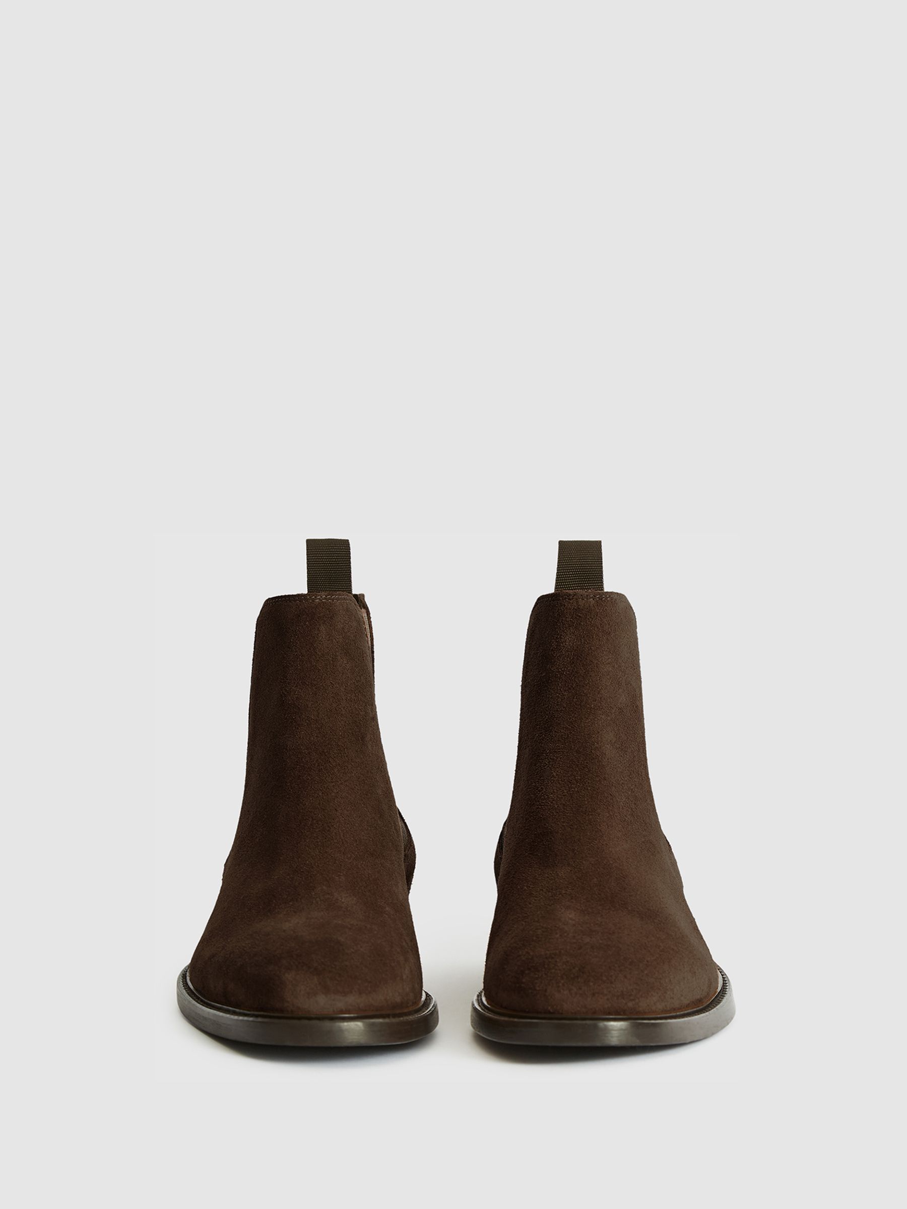 Suede Leather Chelsea Boots in Dark Brown - Image 4 of 8