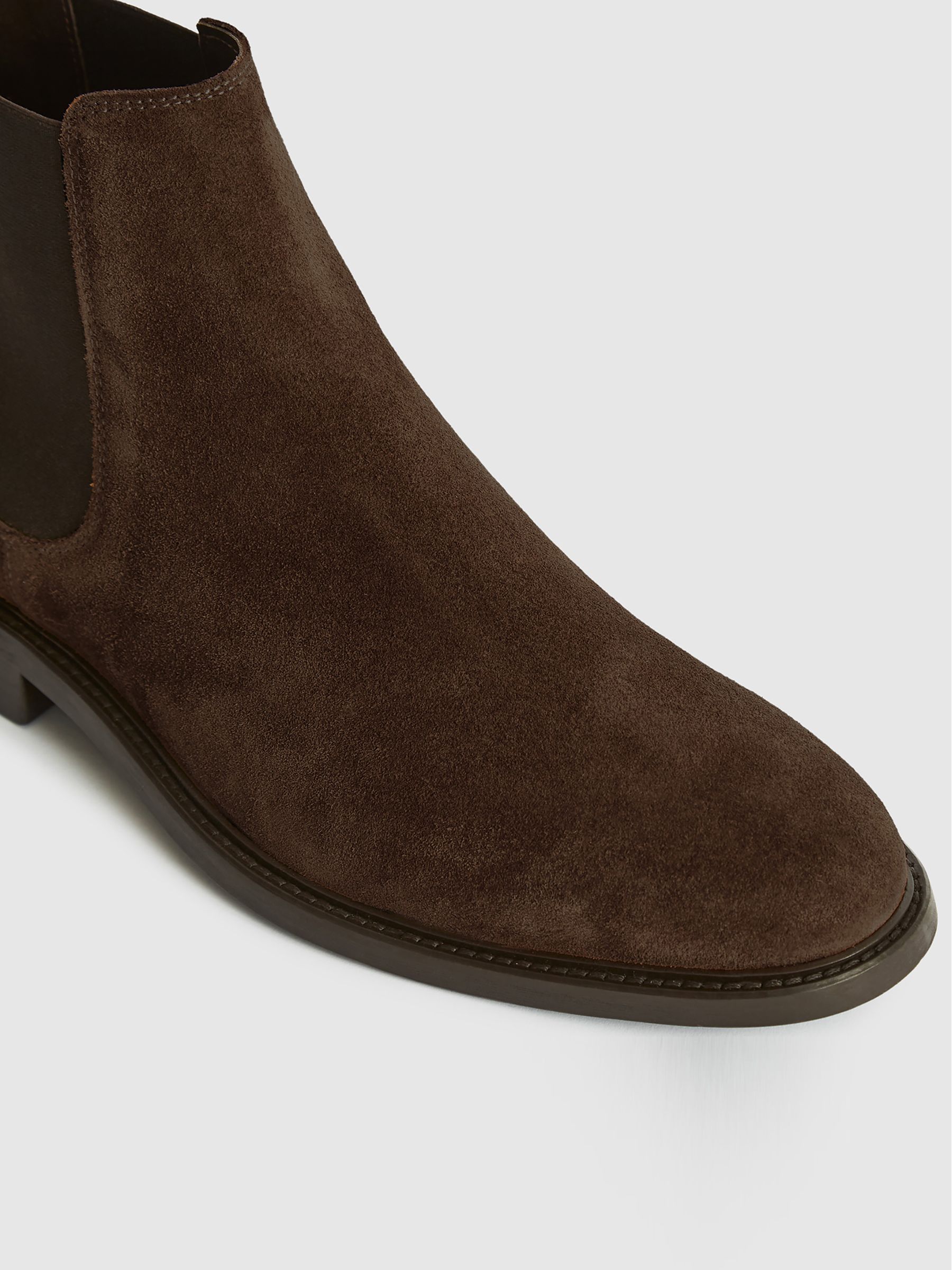 Suede Leather Chelsea Boots in Dark Brown - Image 6 of 8