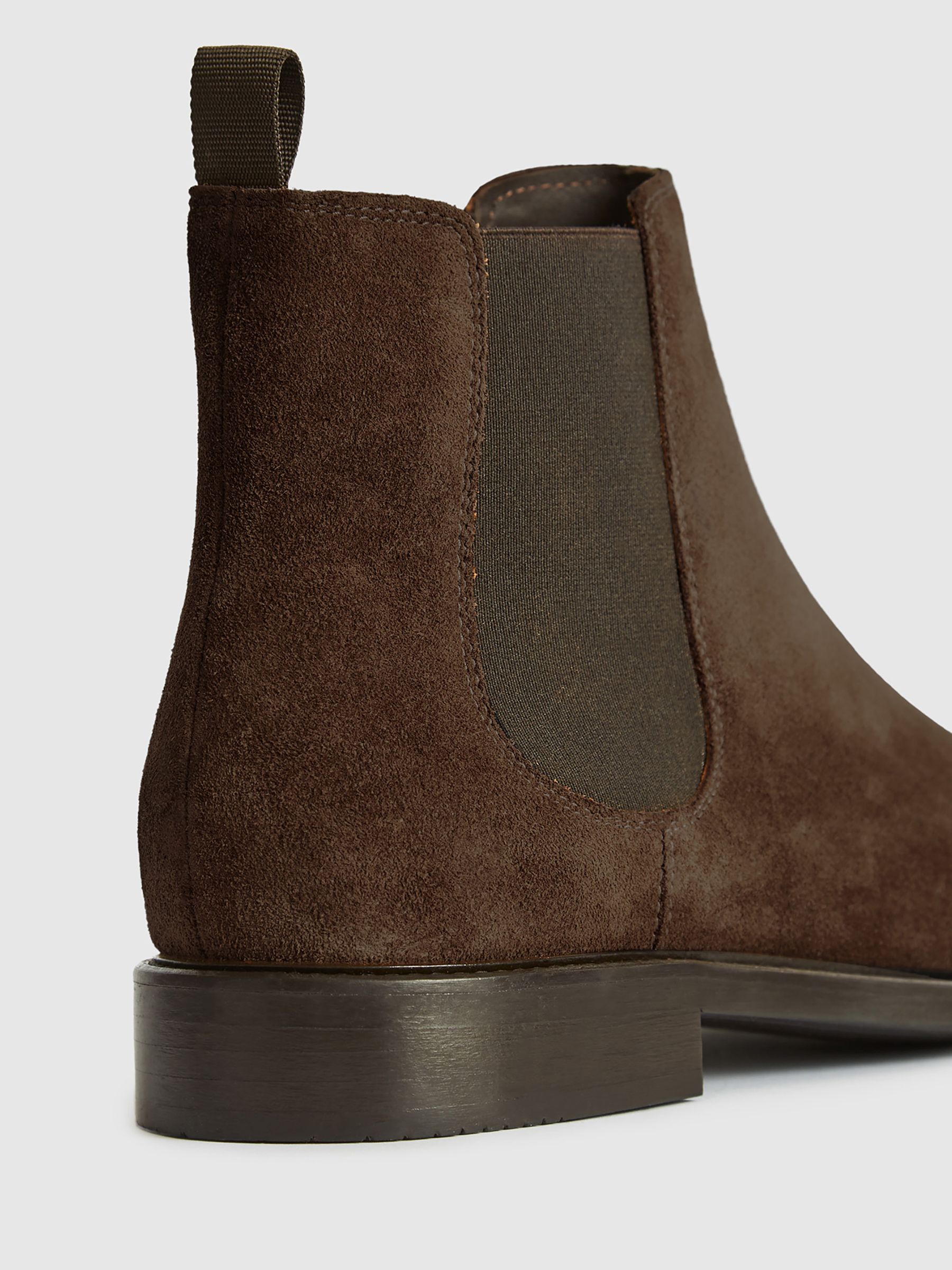 Suede Leather Chelsea Boots in Dark Brown - Image 7 of 8