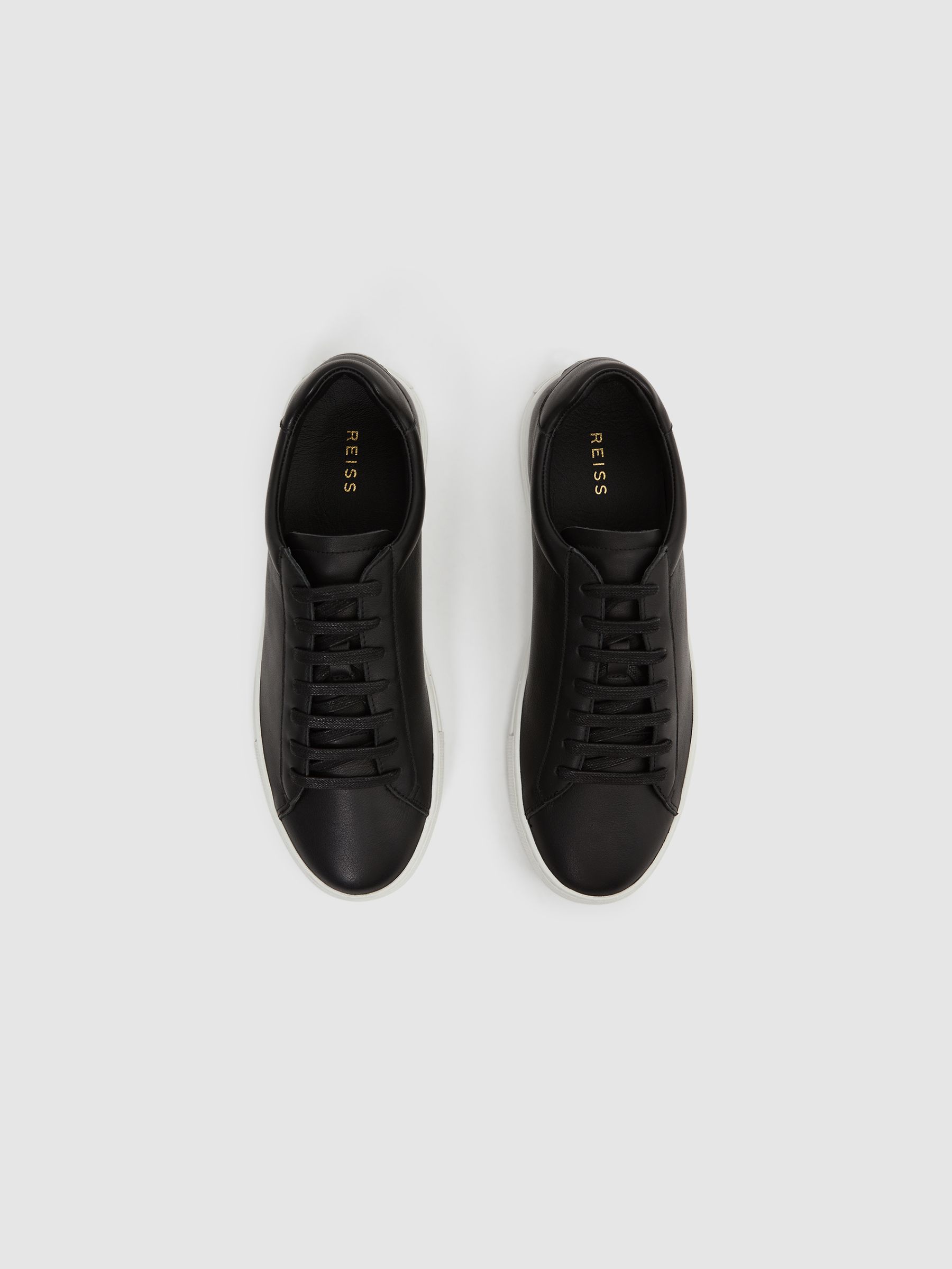 Leather Trainers in Black - Image 3 of 7
