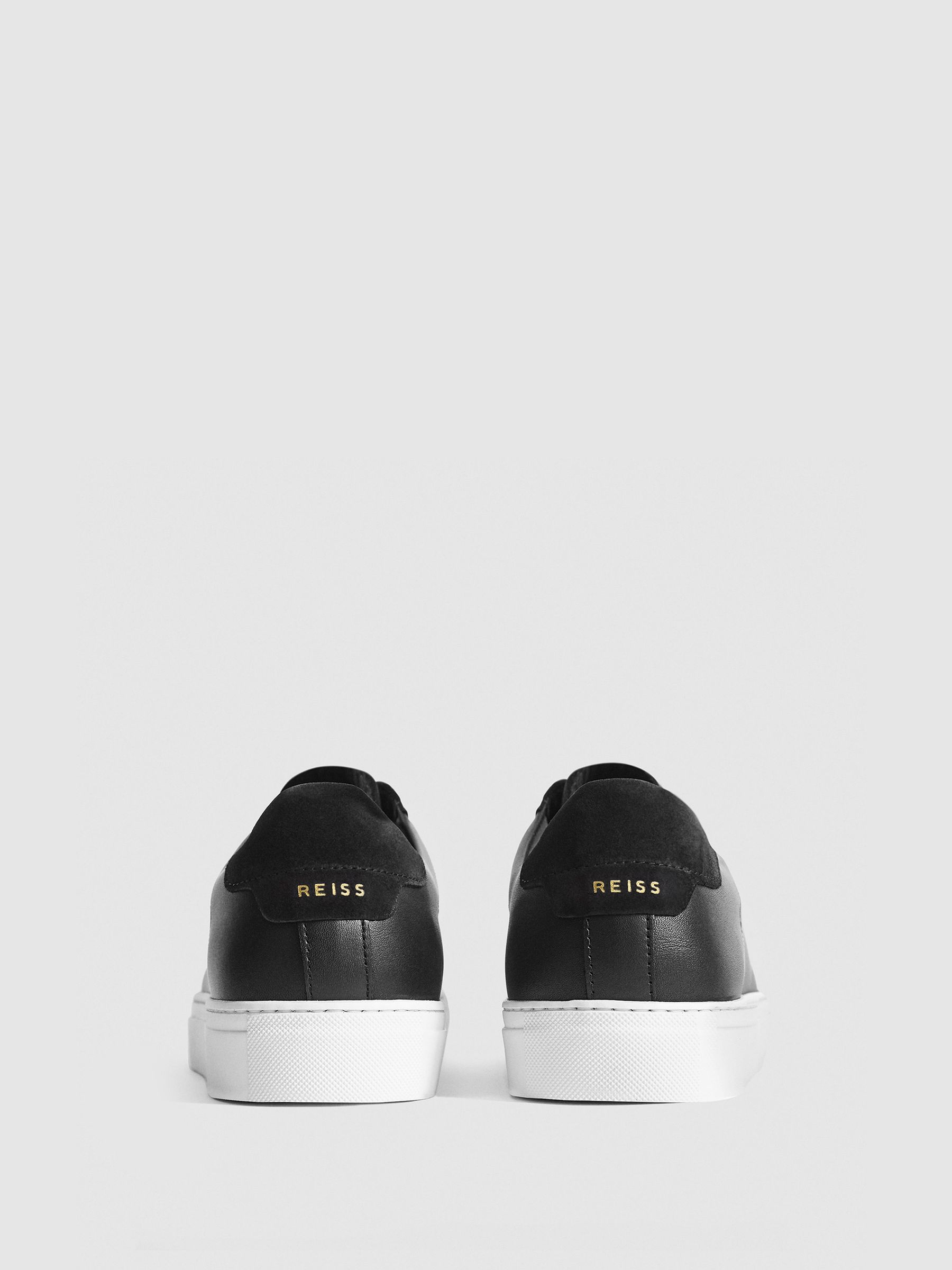 Leather Trainers in Black - Image 6 of 7