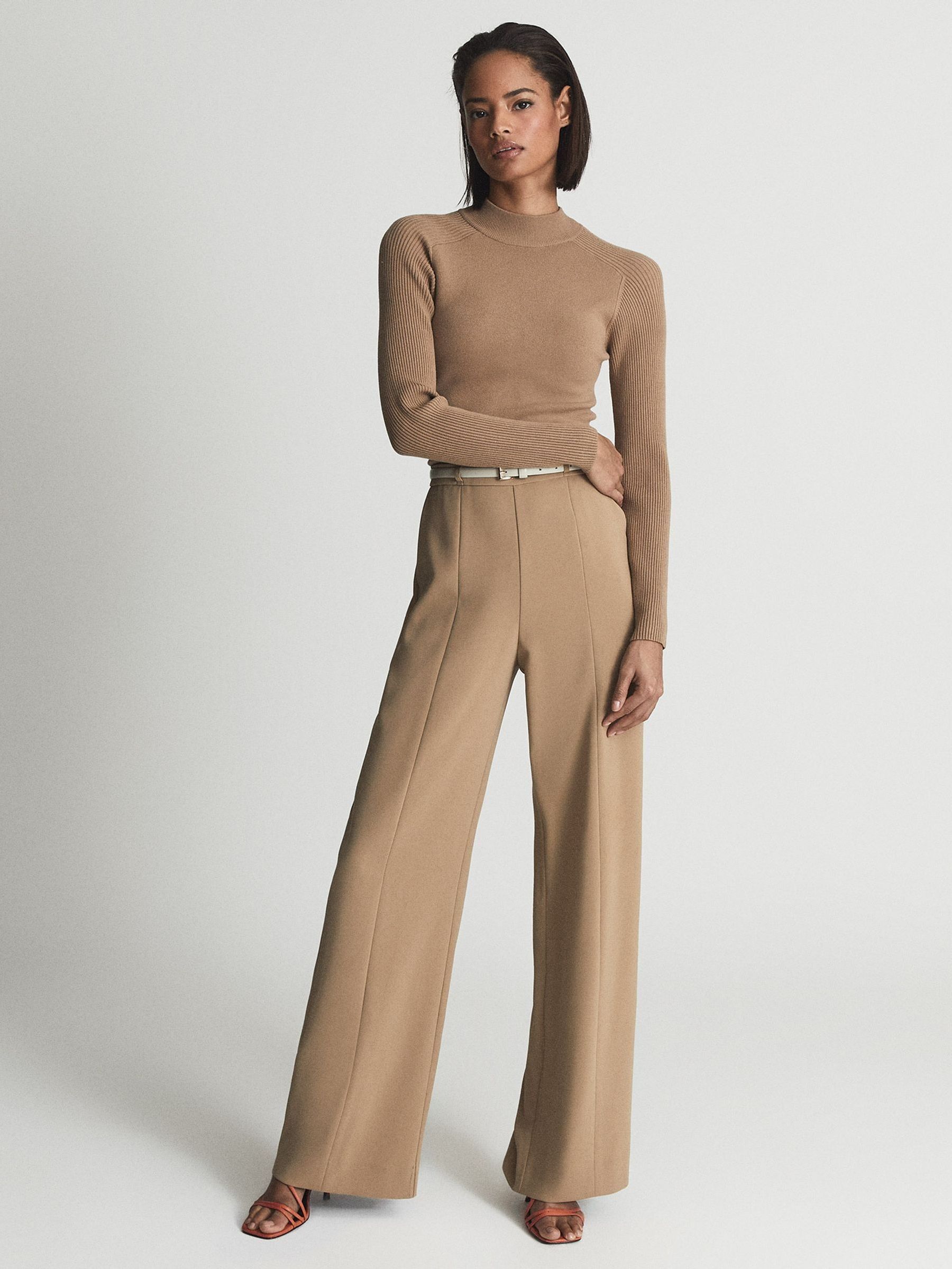 Leather Strappy Sandal in Coral - Image 4 of 7