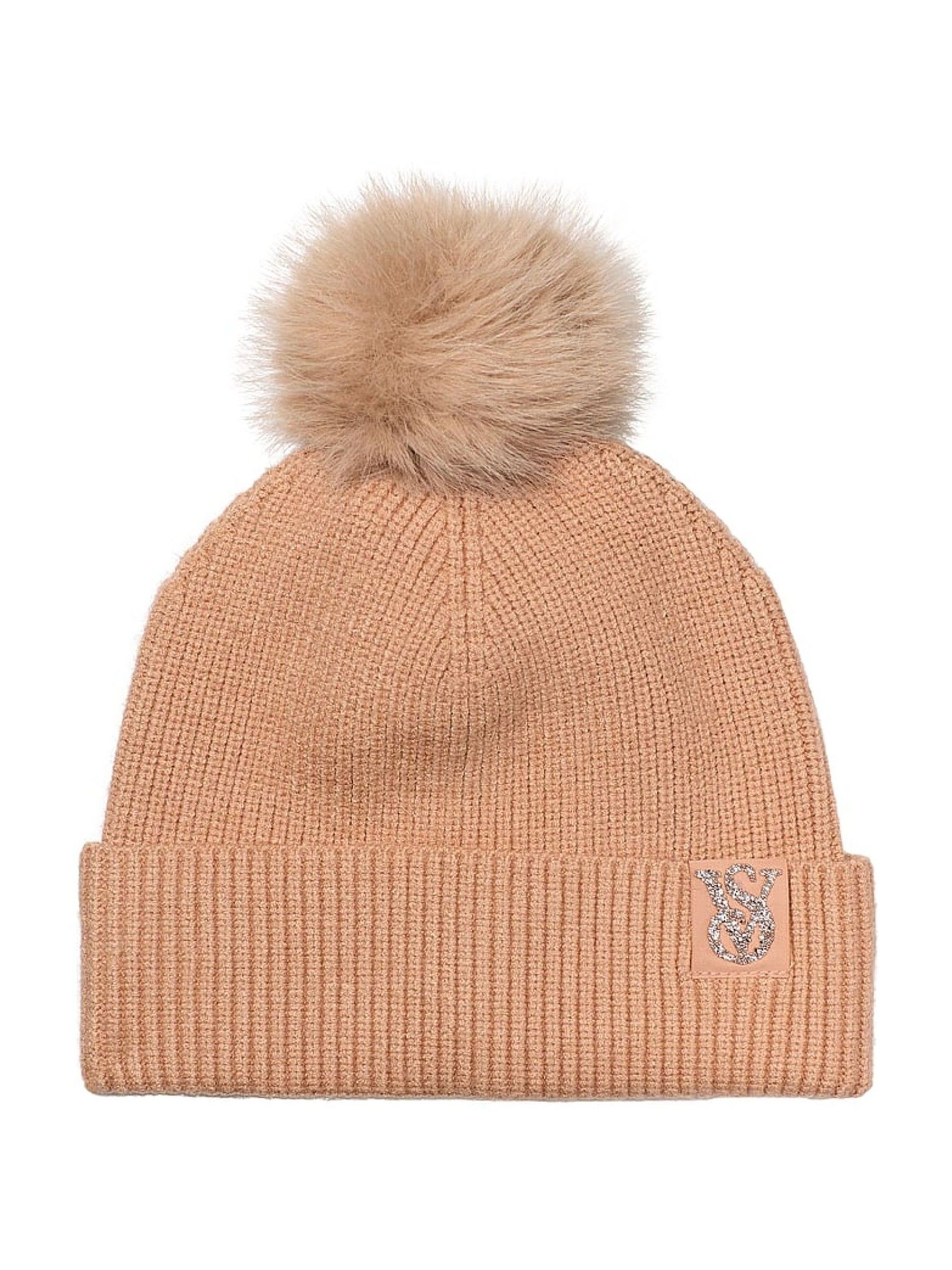 Toasted Sugar Nude Cosy Knit Pom Pom Beanie - Image 1 of 2