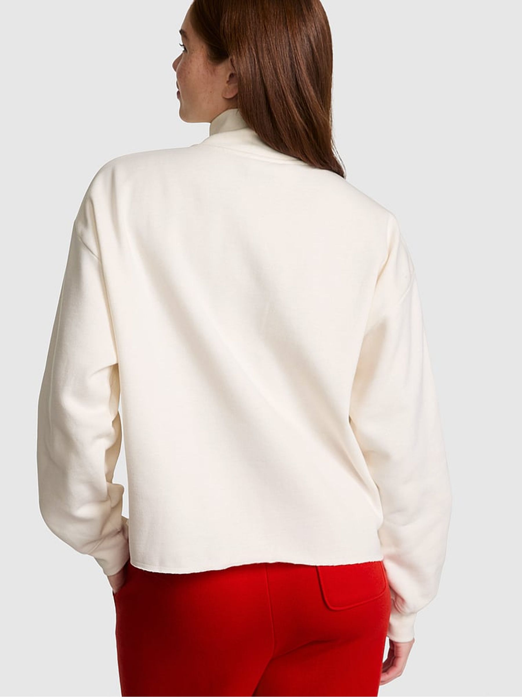 Coconut Pink Quarter Zip Fleece Sweatshirt - Image 2 of 2