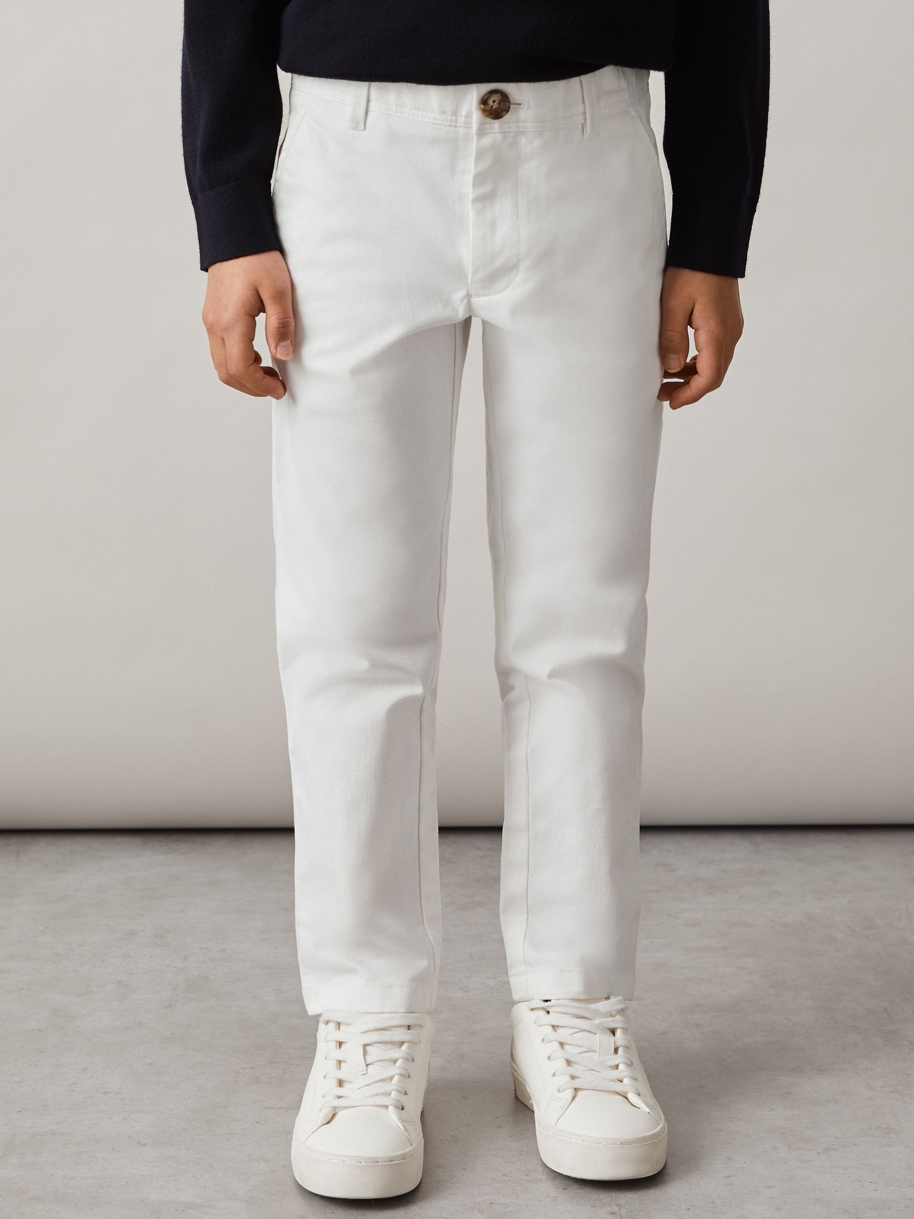 9-14 yrs Slim Fit Casual Chinos in White - Image 1 of 6