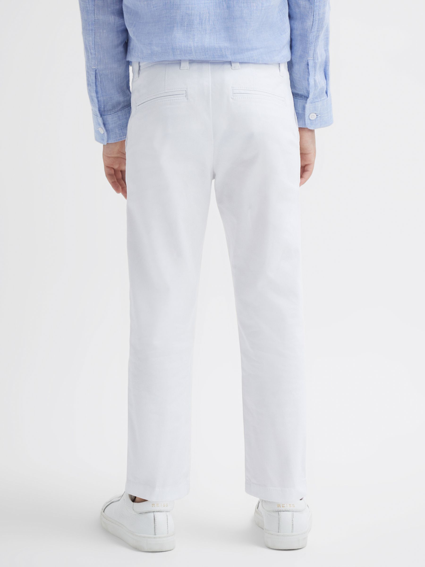 9-14 yrs Slim Fit Casual Chinos in White - Image 5 of 6