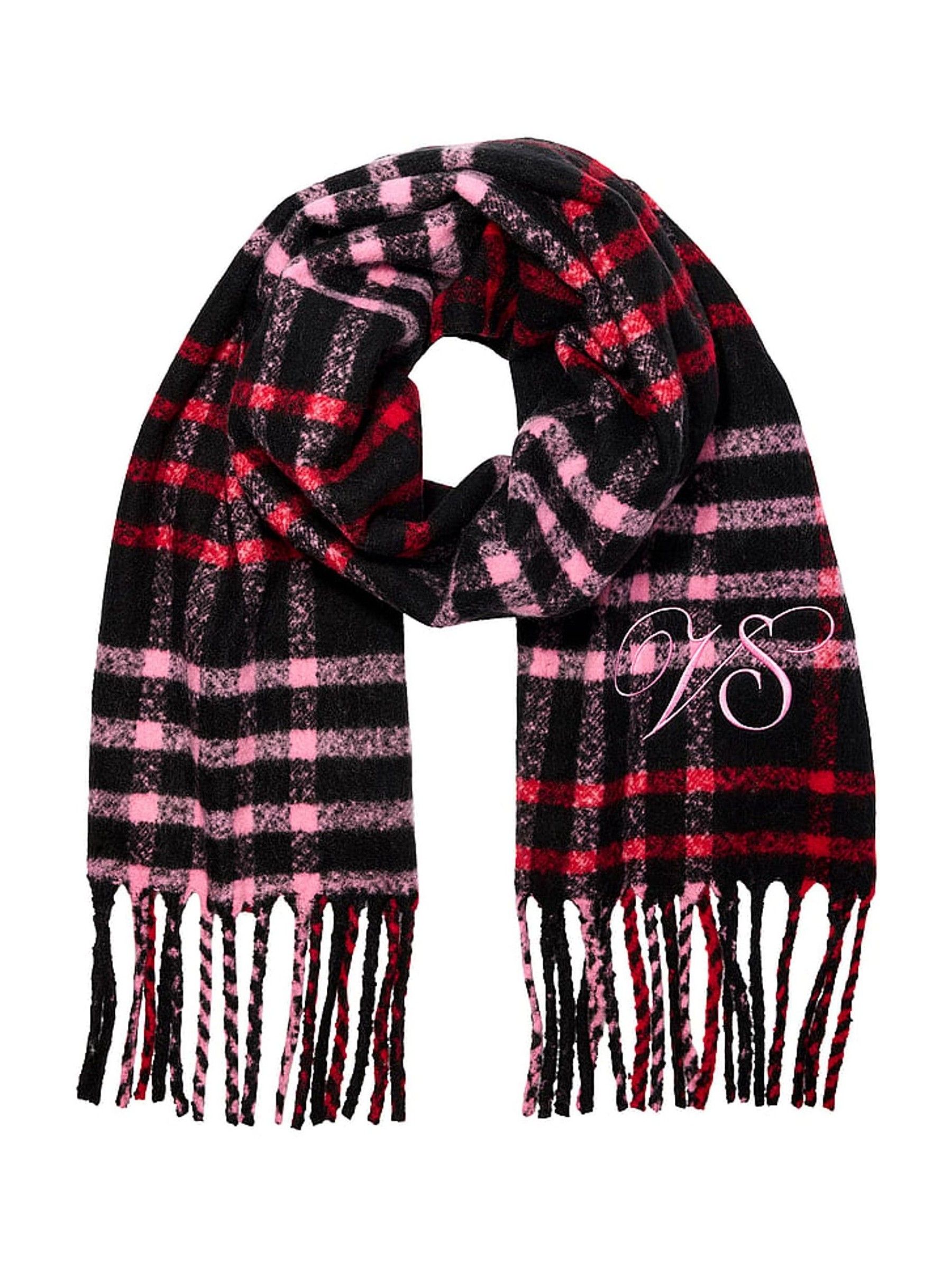 Red & Black Tartan Cosy Blanket Scarf - Image 1 of 2 Red & Black Tartan Cosy Blanket Scarf - Image 1 of 2
