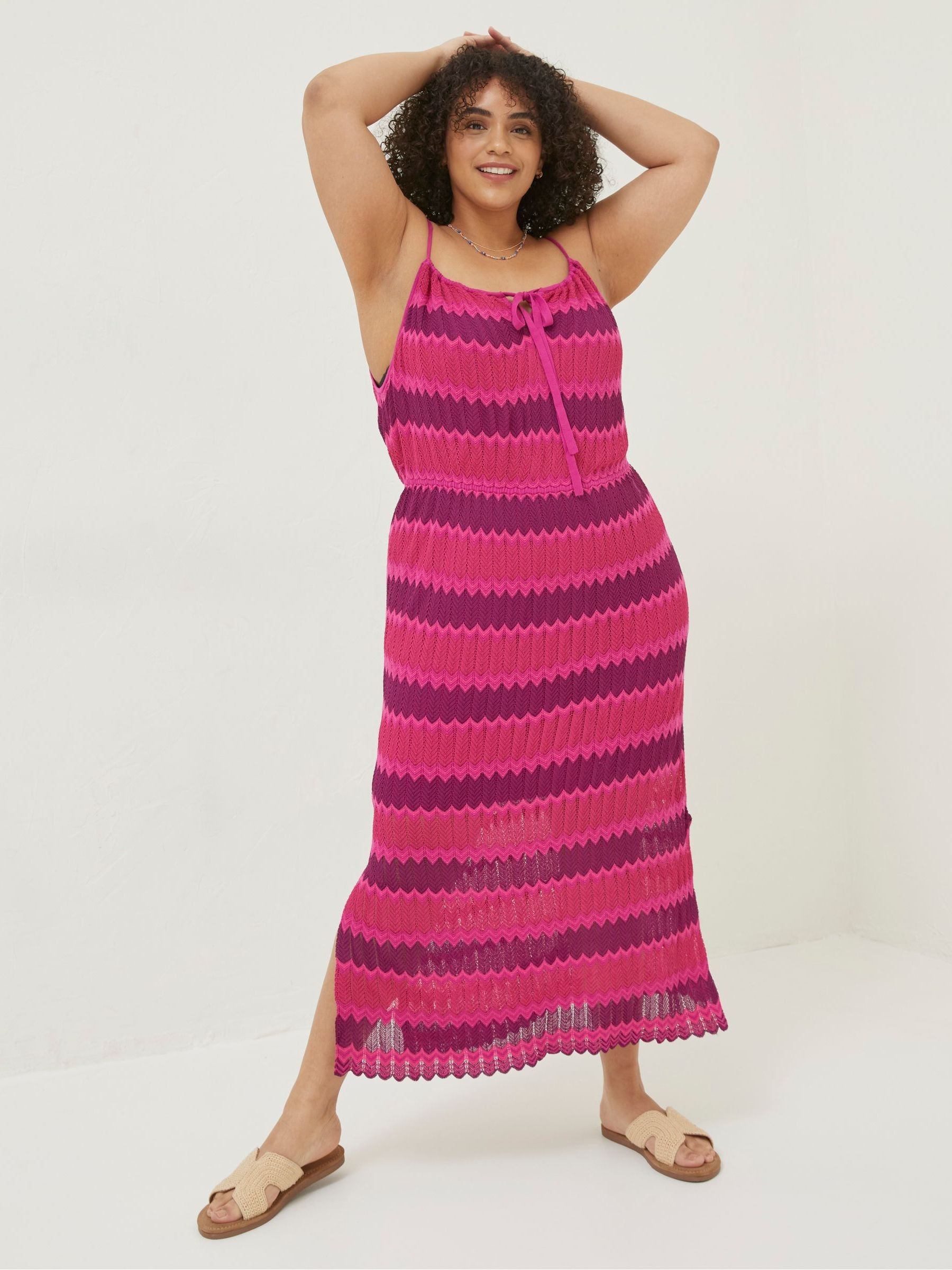 Pink Samantha Stripe Knitted Dress - Image 6 of 7