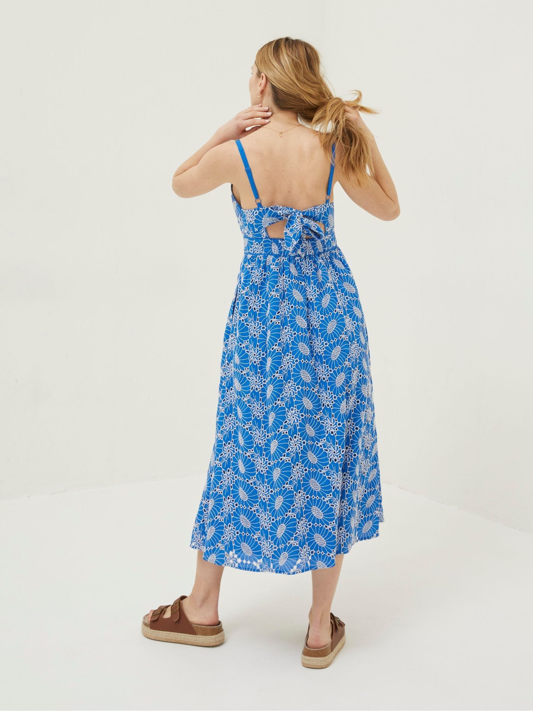 Blue Jayden Broderie Midi Dress - Image 2 of 6