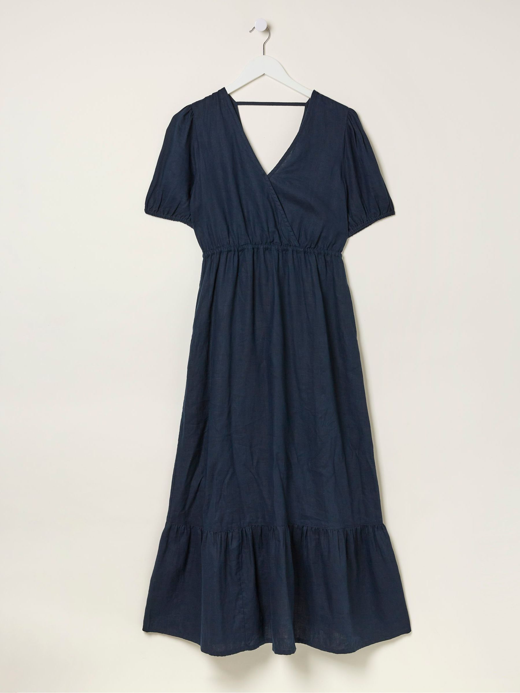 Blue Vivvie Linen Midi Dress - Image 6 of 6