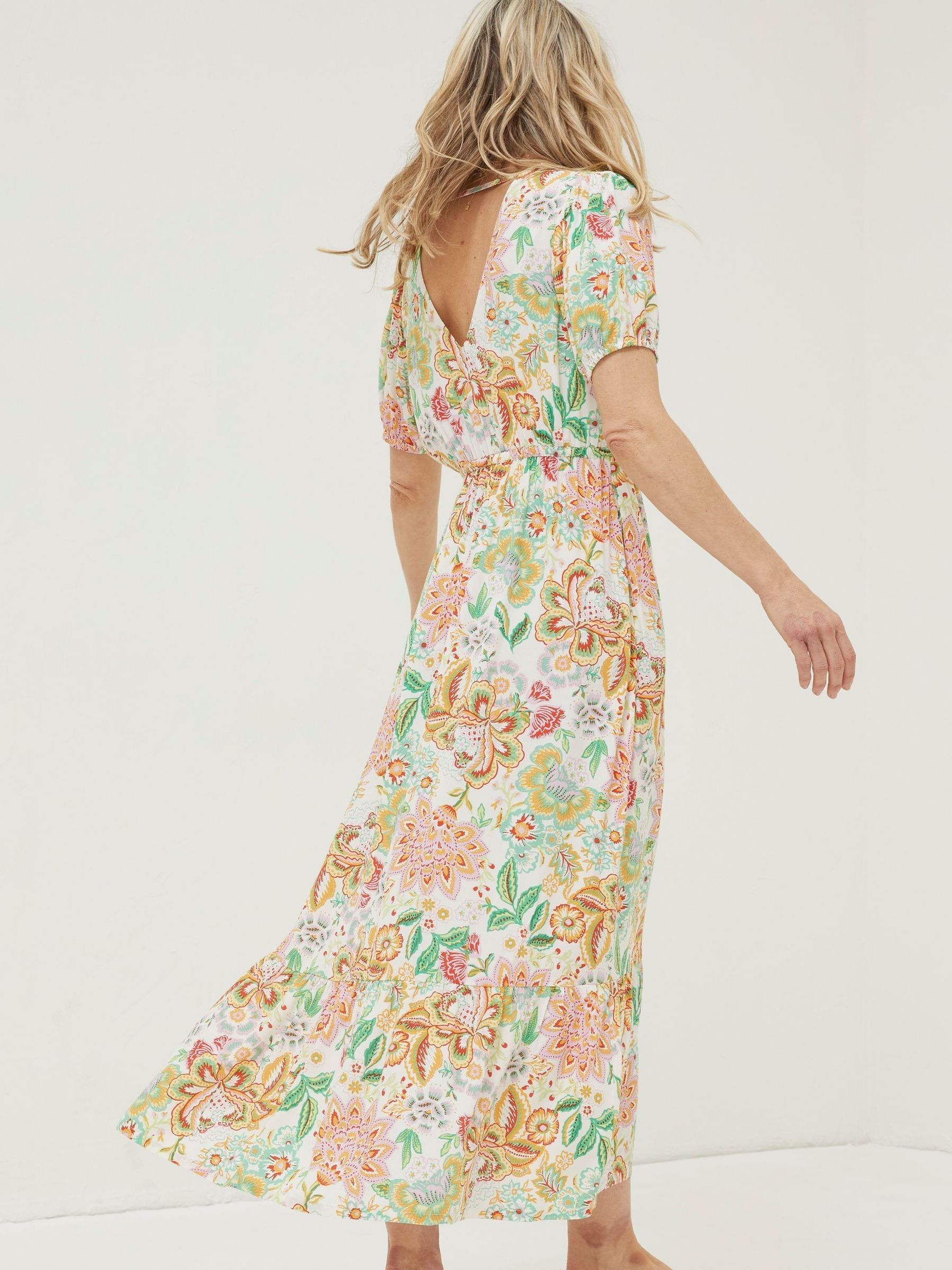 Natural Vivvie Paradise Floral Midi Dress - Image 2 of 5