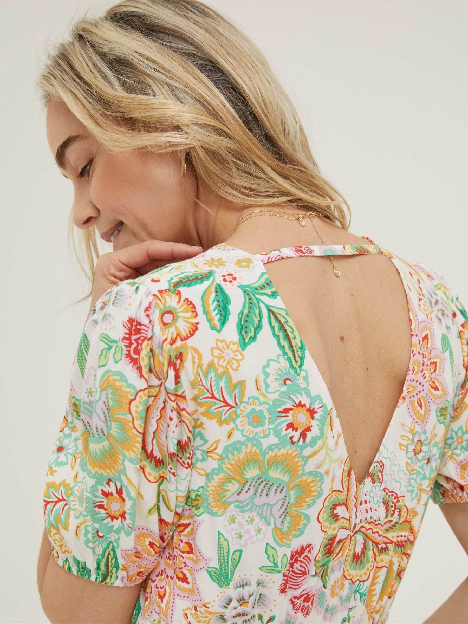 Natural Vivvie Paradise Floral Midi Dress - Image 4 of 5