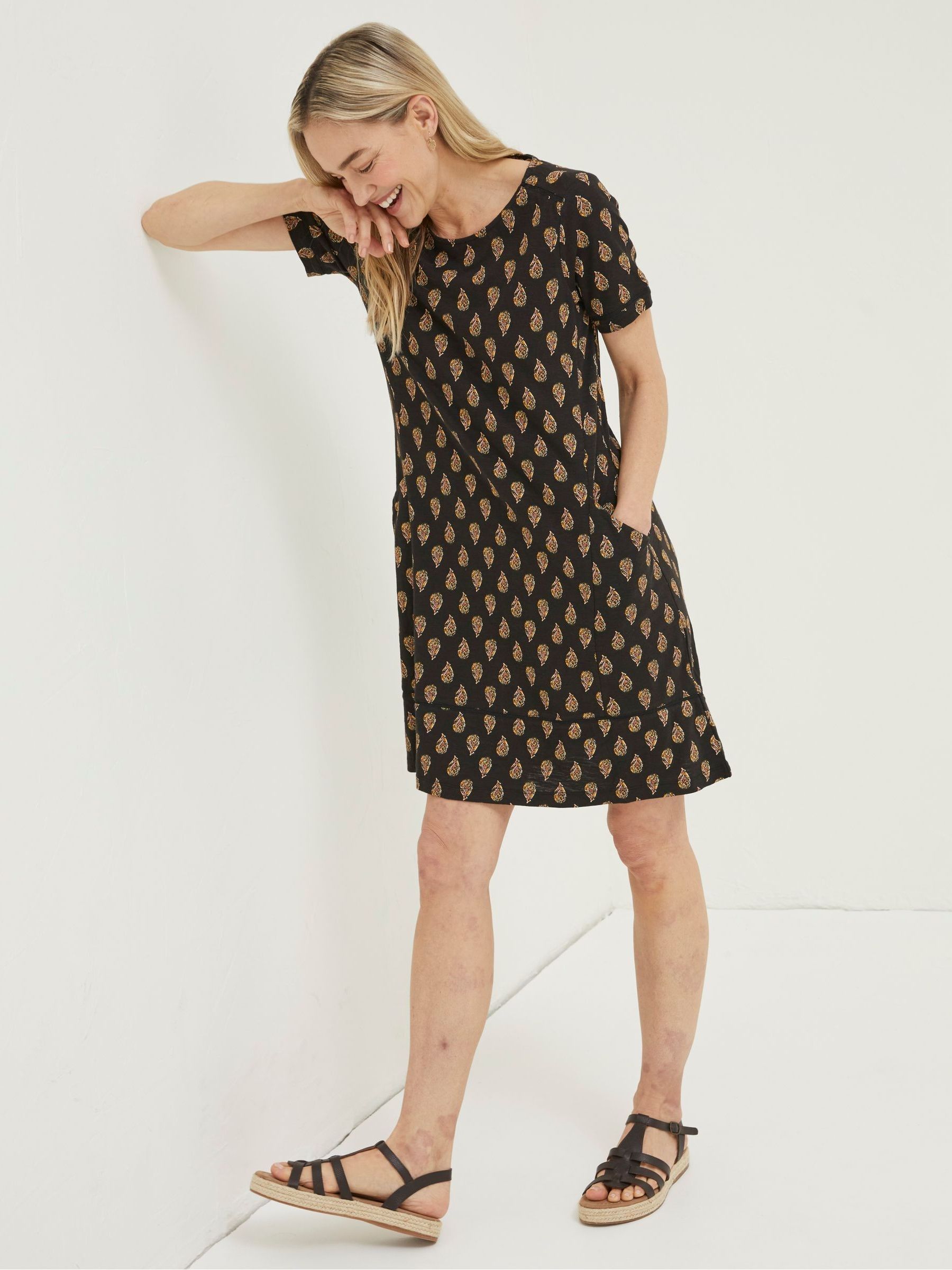 Black Woodblock Simone Jersey Dress - Image 1 of 4