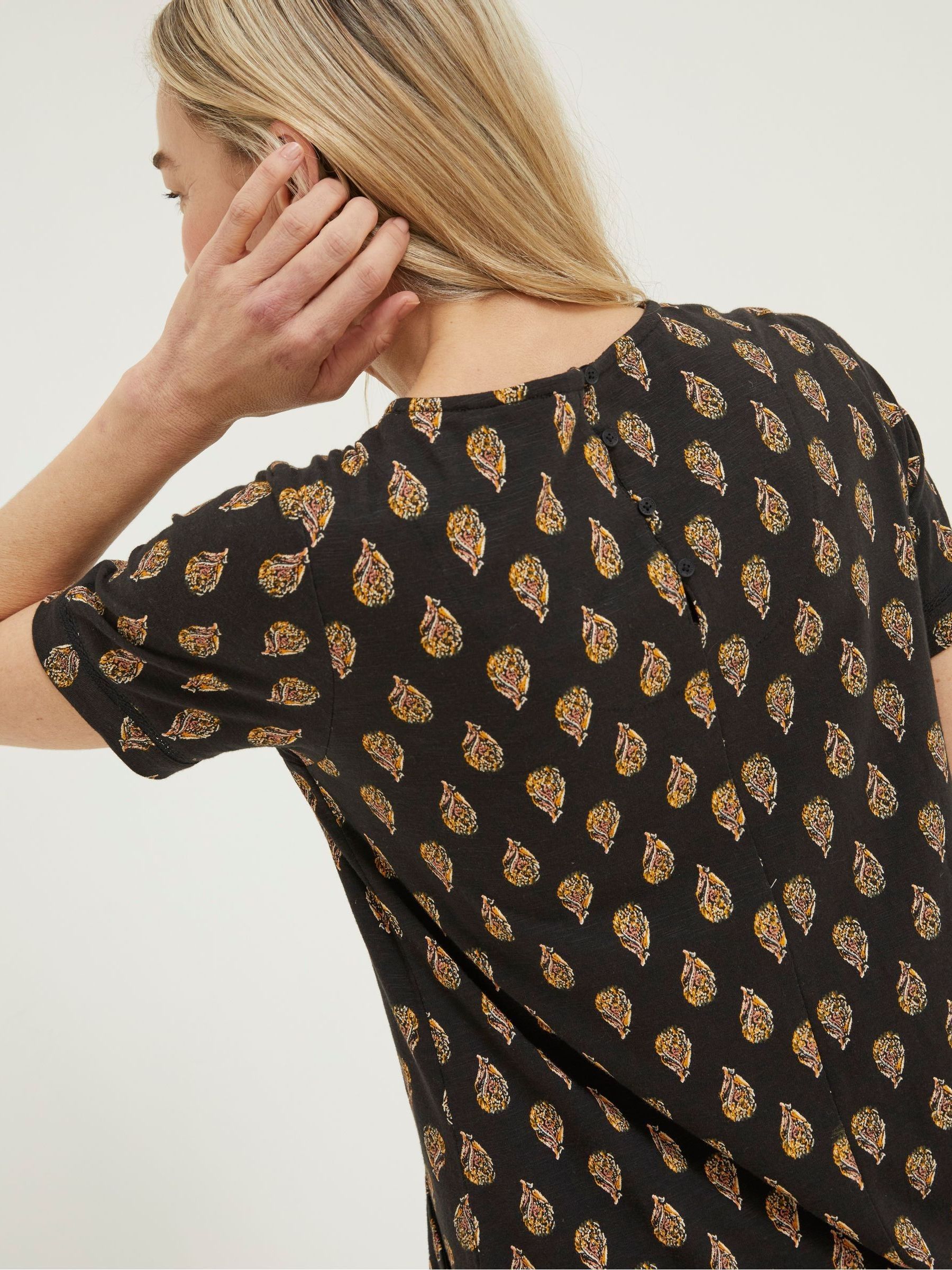 Black Woodblock Simone Jersey Dress