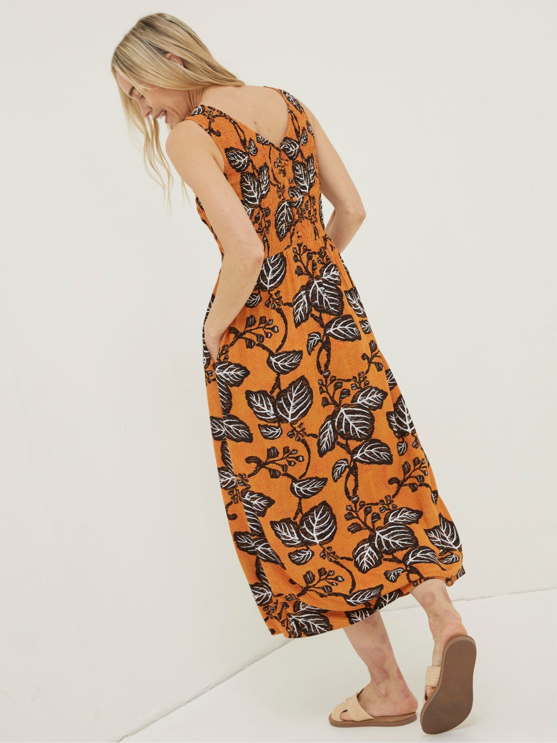Yellow Anna Vine Floral Midi Dress - Image 2 of 5