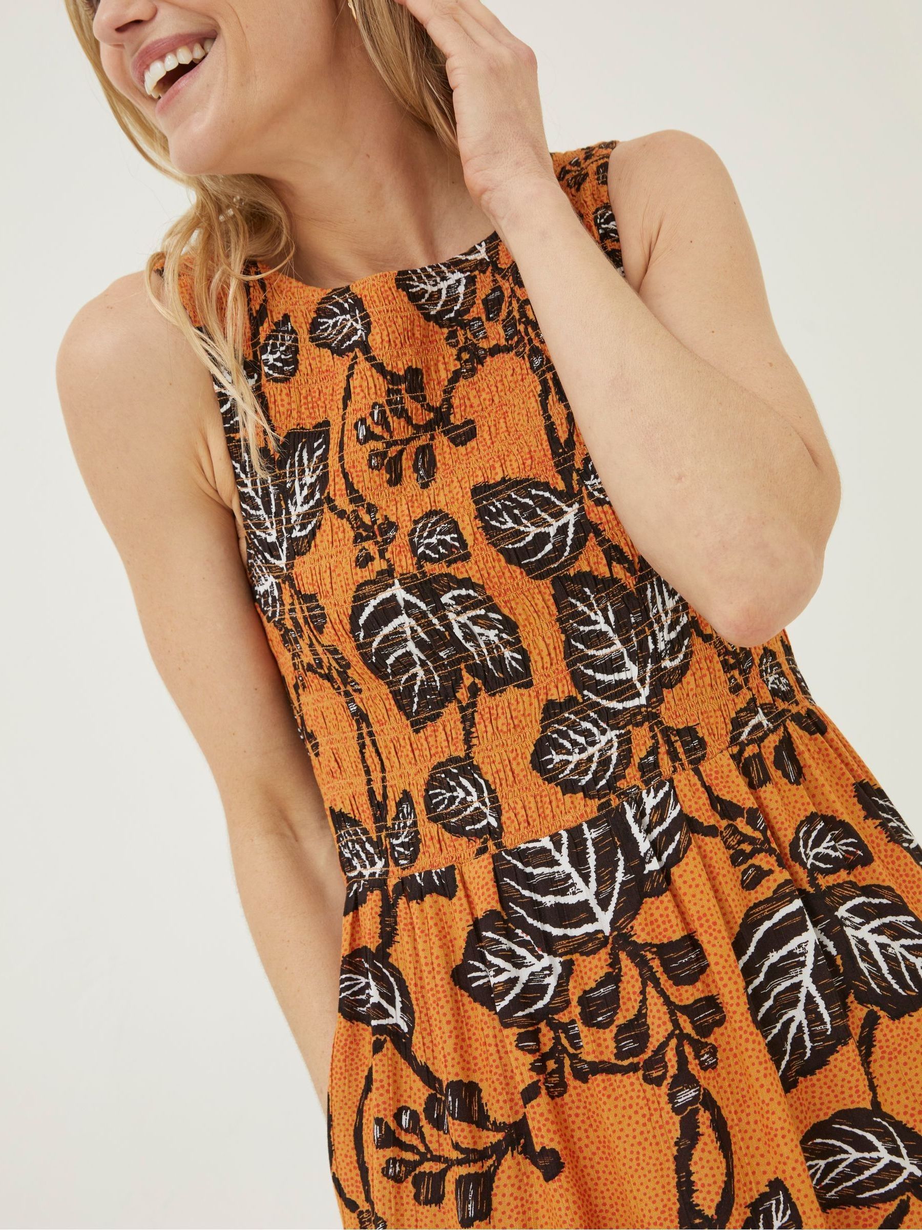 Yellow Anna Vine Floral Midi Dress - Image 4 of 5