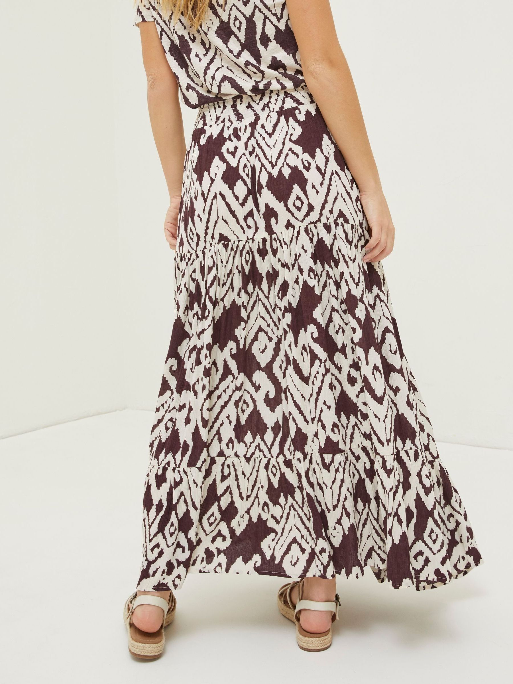 Brown Jayla Bold Ikat Maxi Skirt - Image 2 of 4
