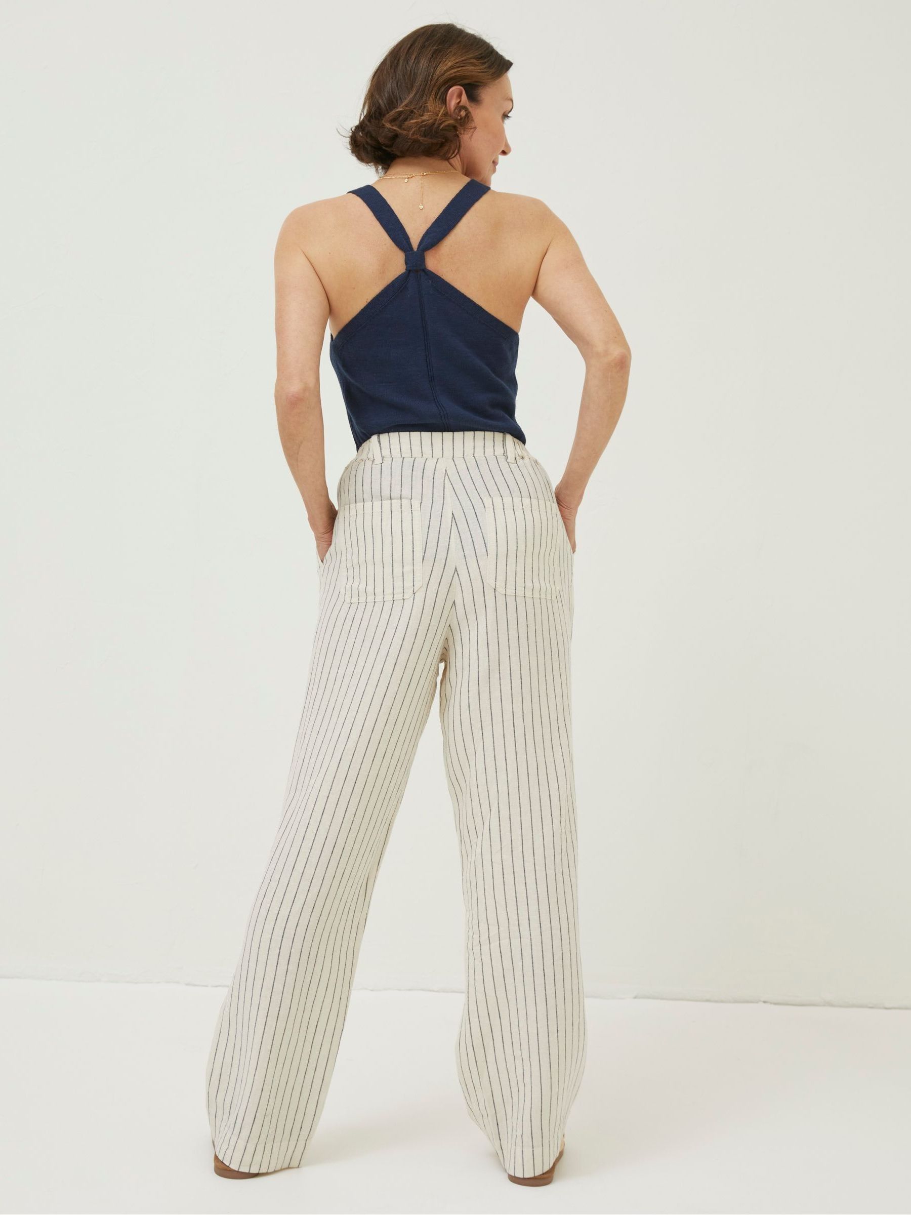 Cream Pendeen Stripe Wide Leg Trousers - Image 2 of 5