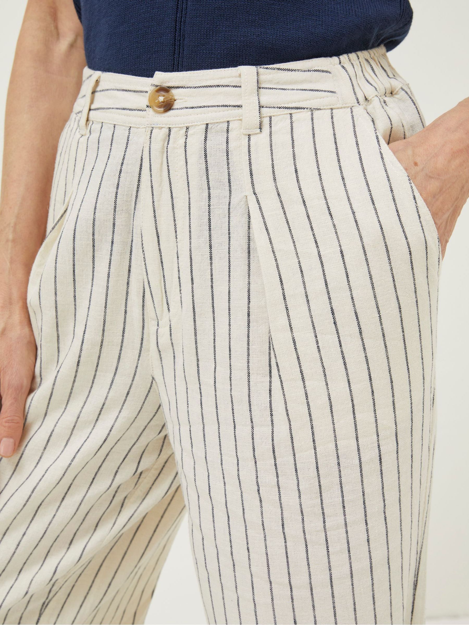 Cream Pendeen Stripe Wide Leg Trousers - Image 4 of 5