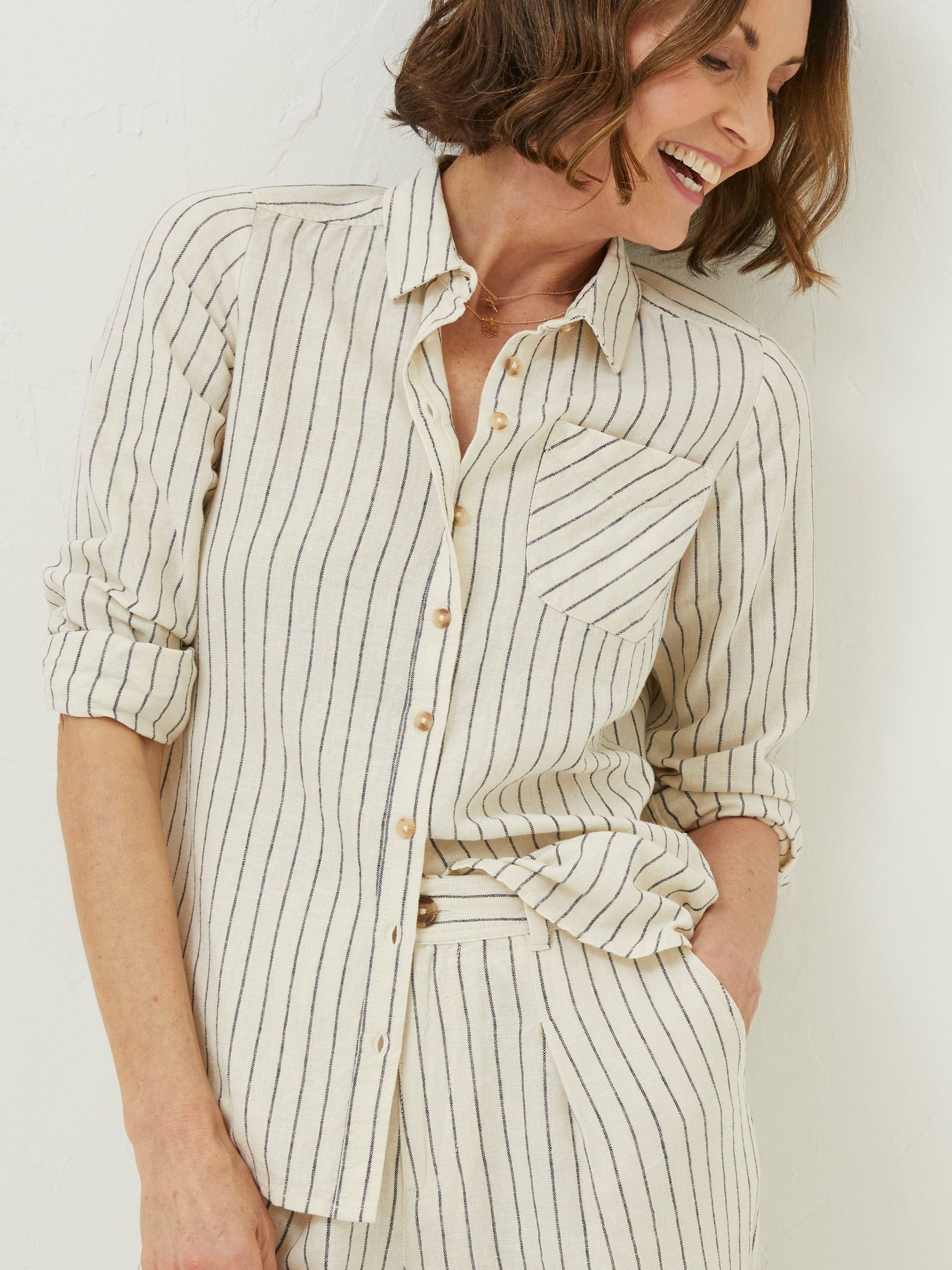 Natural Olivia Stripe Linen Shirt - Image 3 of 5