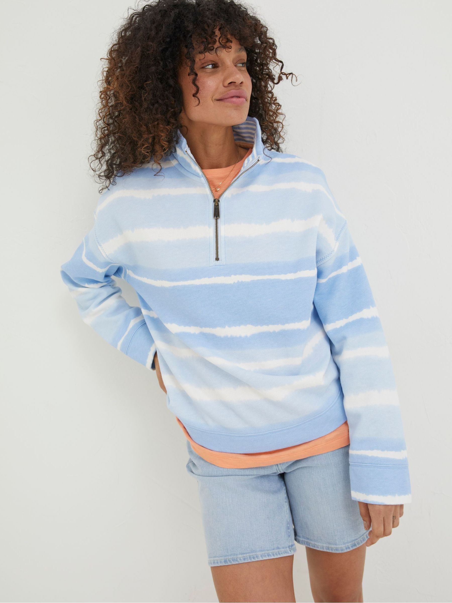 Blue Tie Dye Relaxed Airlie Sweatshirt - Image 1 of 6 Blue Tie Dye Relaxed Airlie Sweatshirt - Image 1 of 6