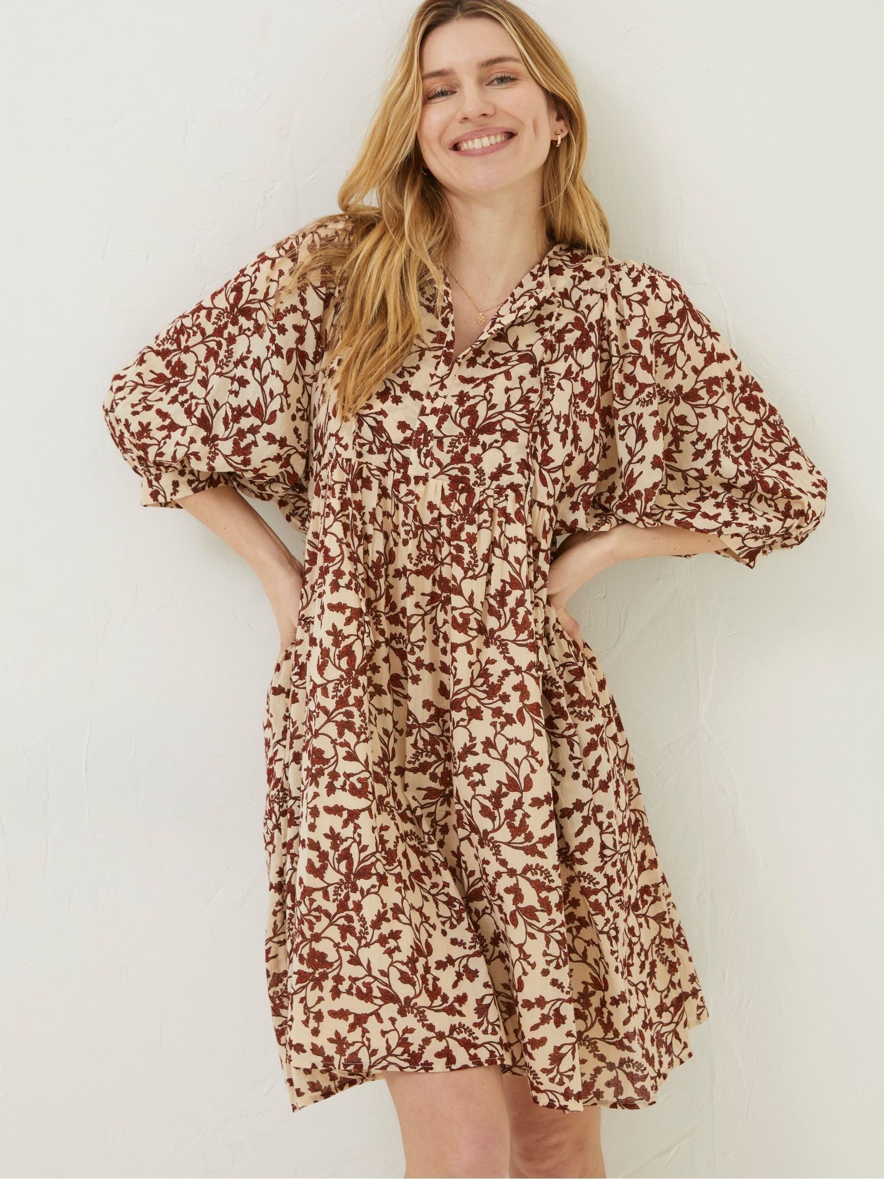 Brown Floral Scarlett Dress - Image 1 of 6