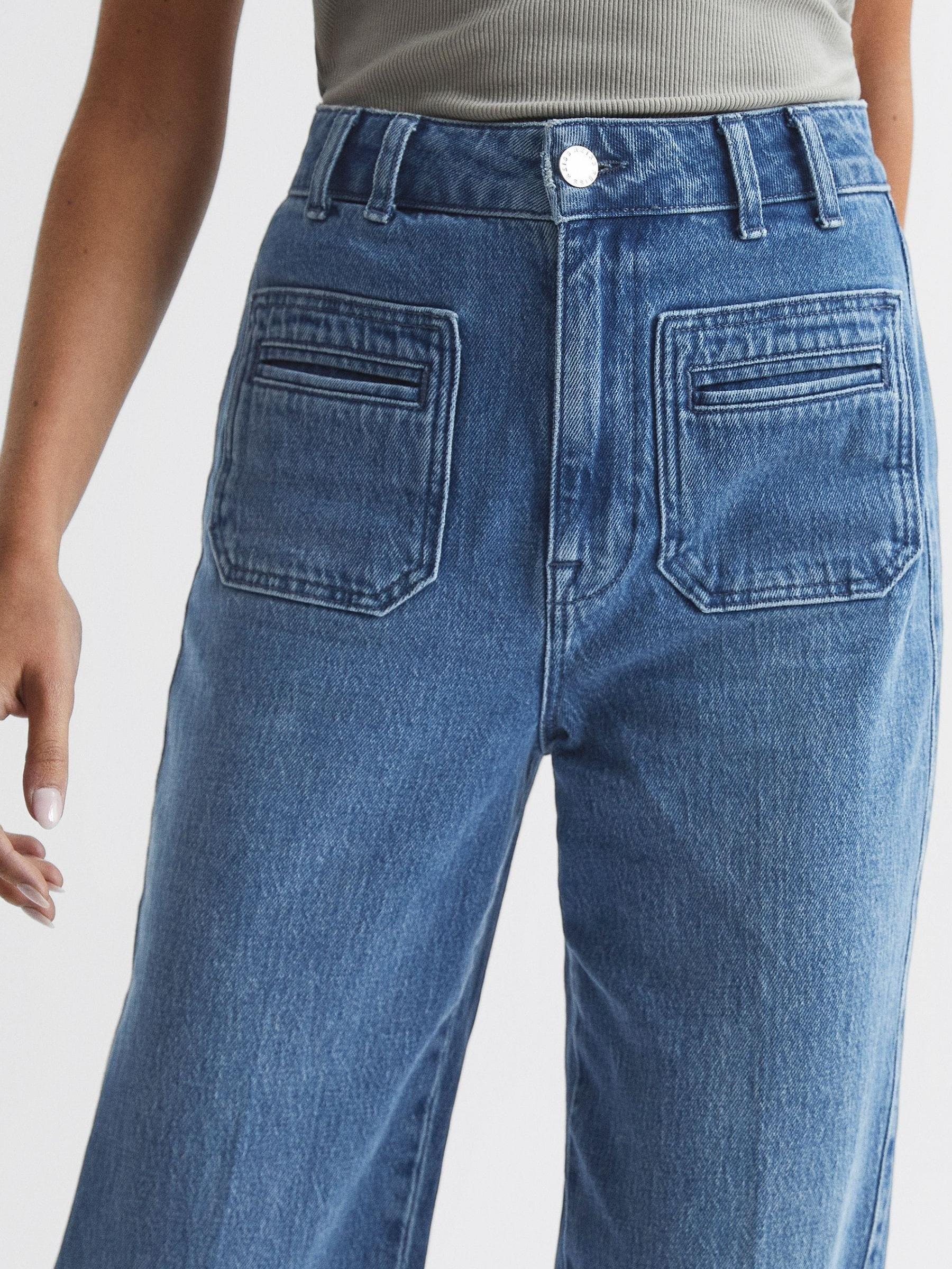 Regular Wide Leg Jeans in Light Blue - Image 4 of 9