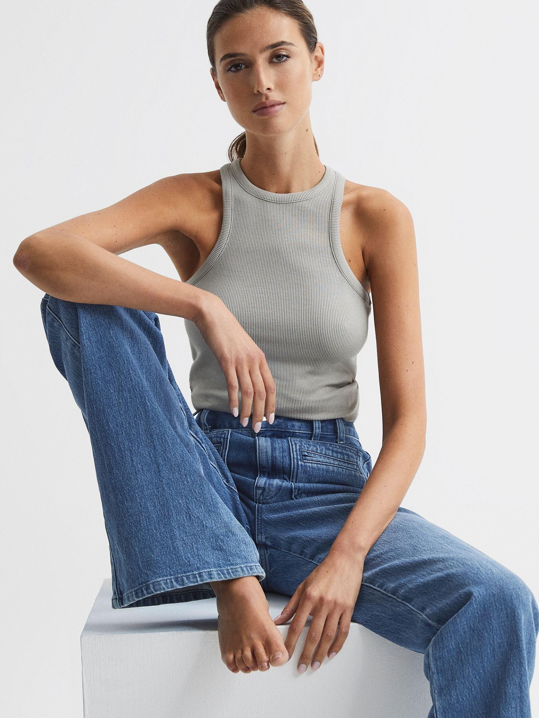 Regular Wide Leg Jeans in Light Blue - Image 6 of 9