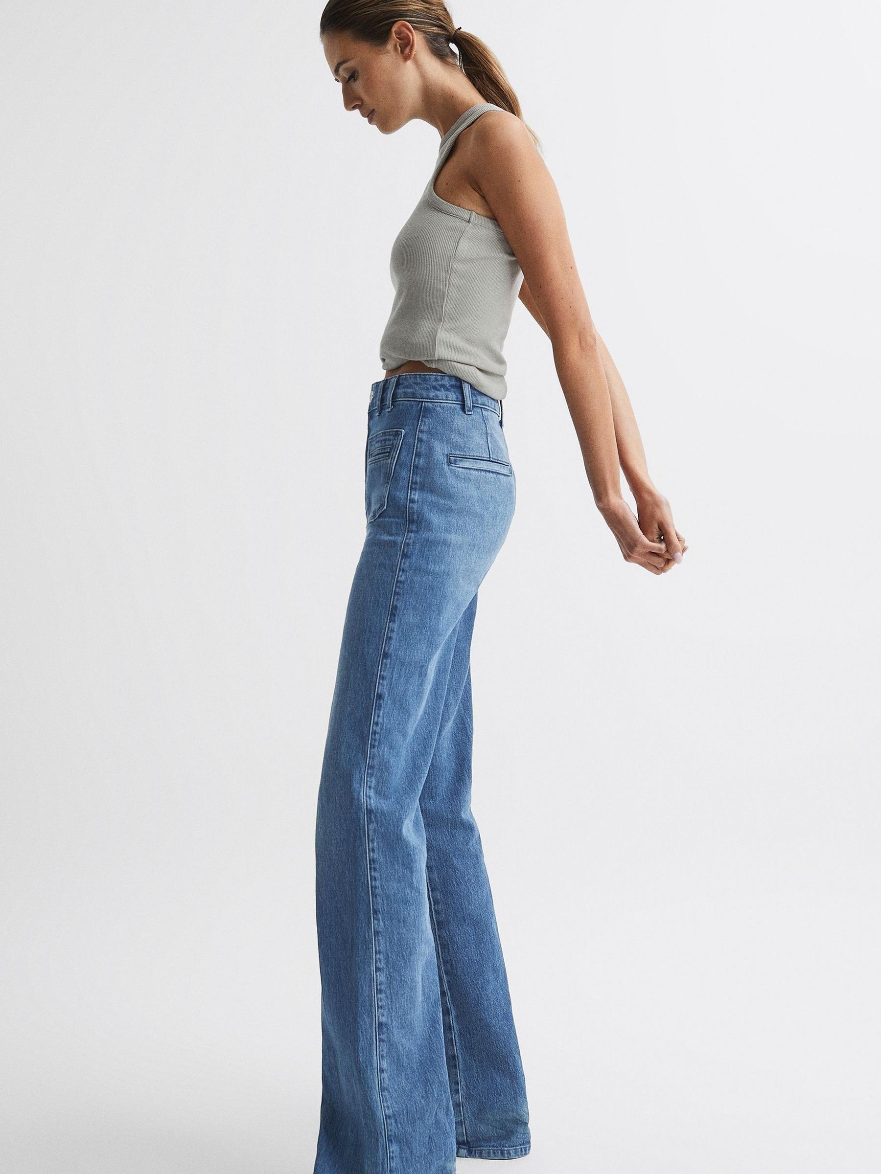 Regular Wide Leg Jeans in Light Blue - Image 7 of 9