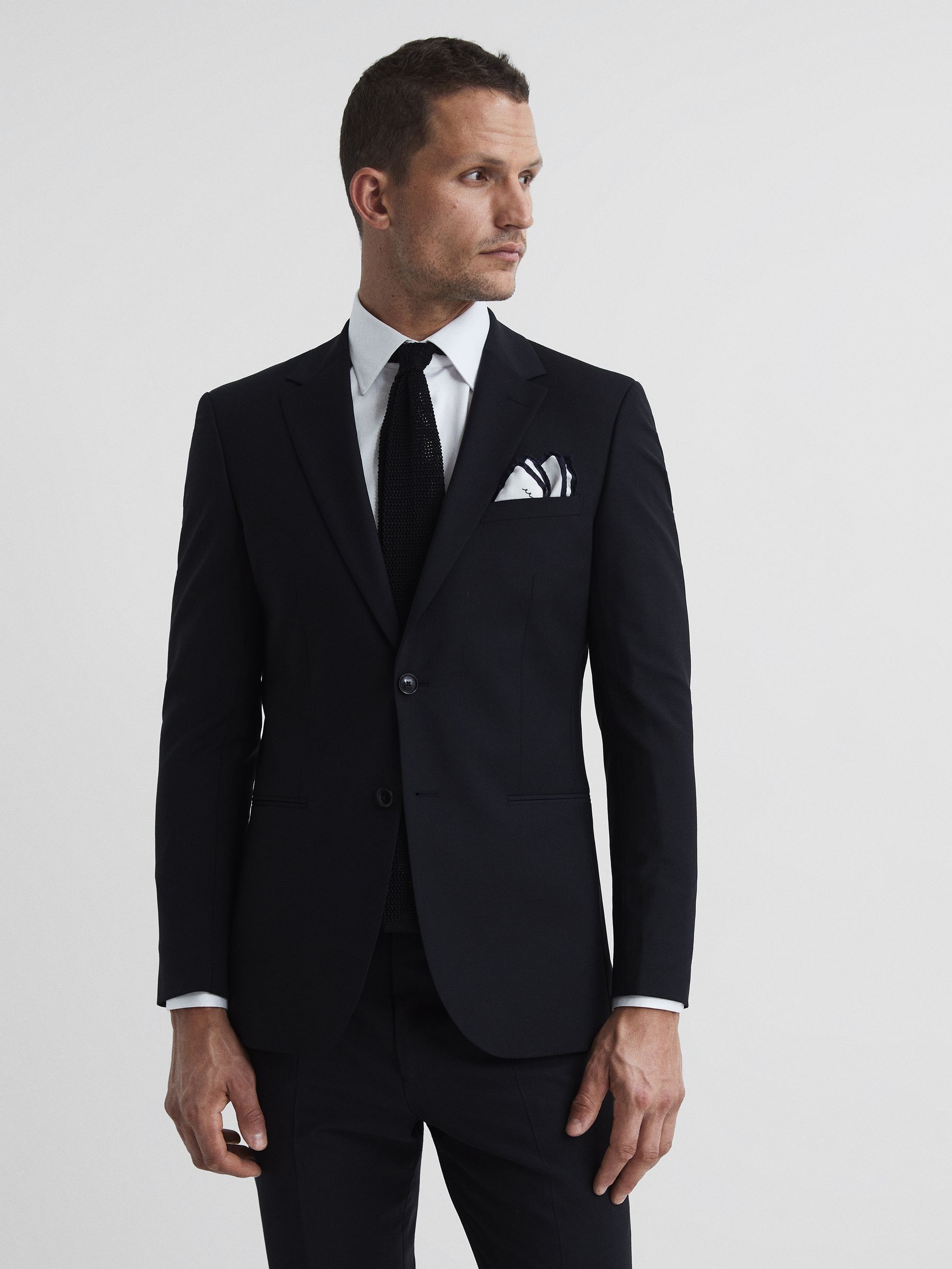 Modern Fit Travel Blazer in Black - Image 1 of 6