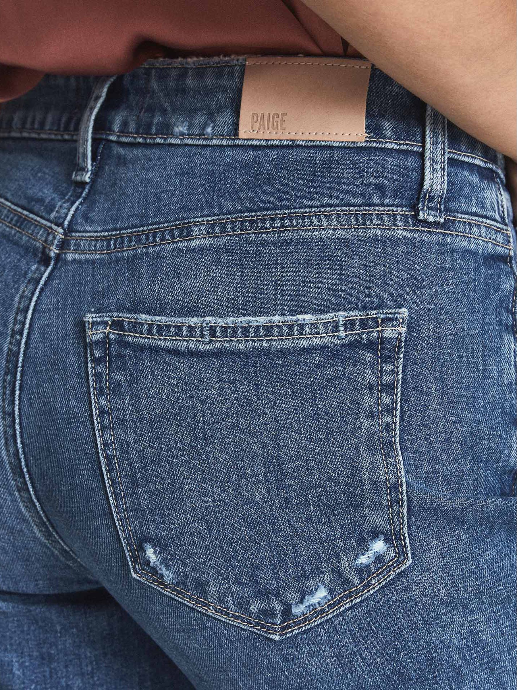 Paige High Rise Flared Jeans in Mid Blue - Image 6 of 6