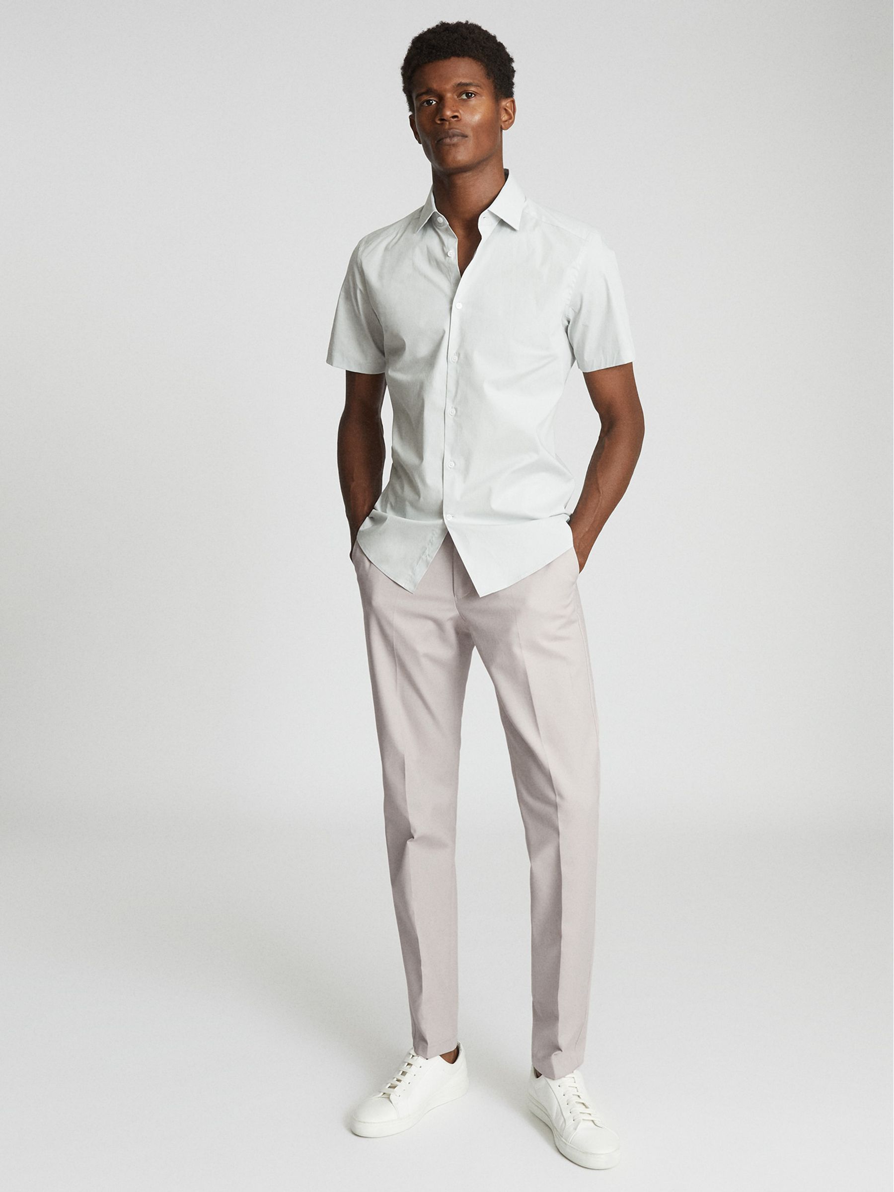 Regular Fit Chinos in Stone - Image 1 of 6