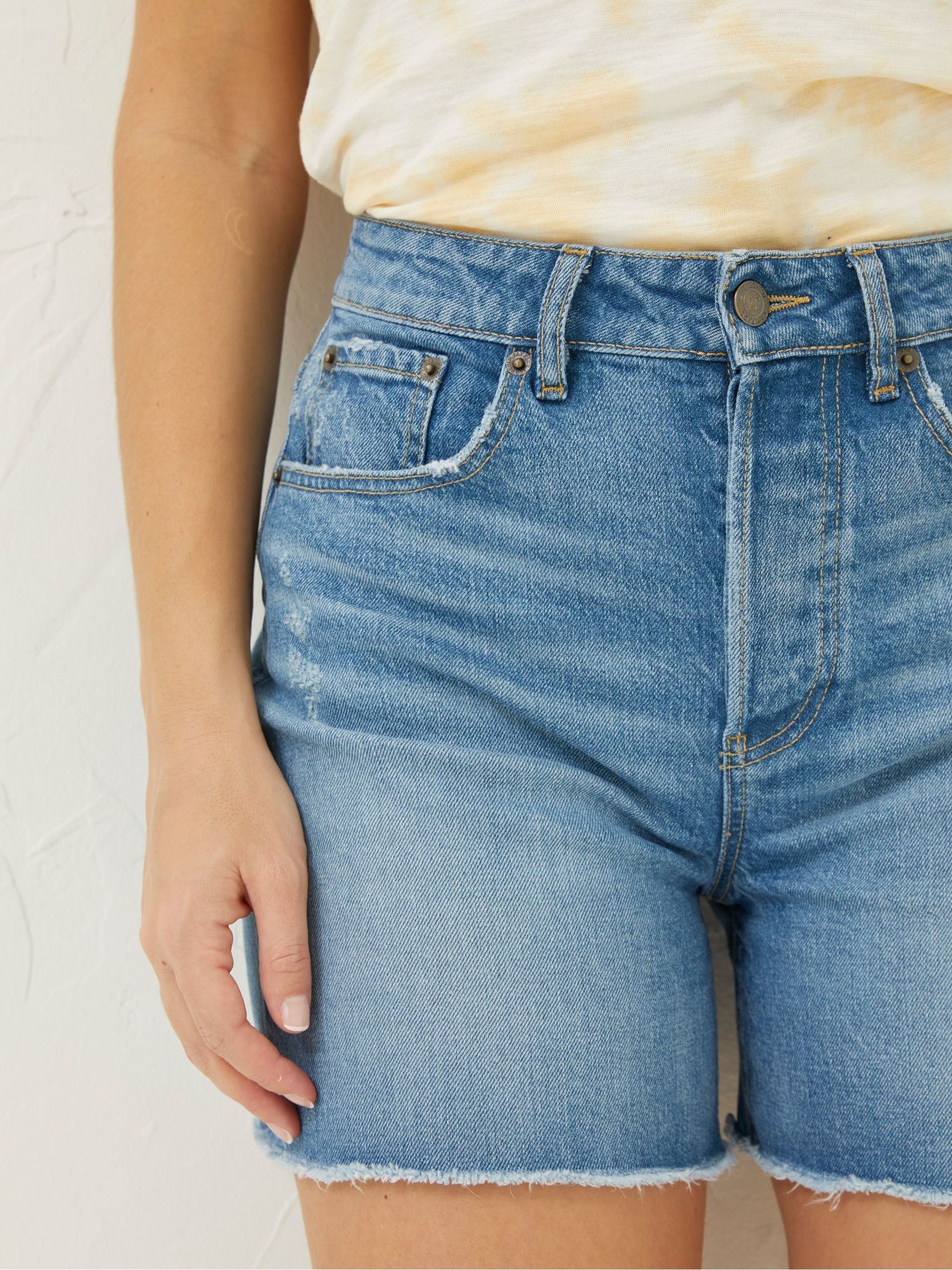 Blue Courtney Cut Off Denim Shorts - Image 4 of 5