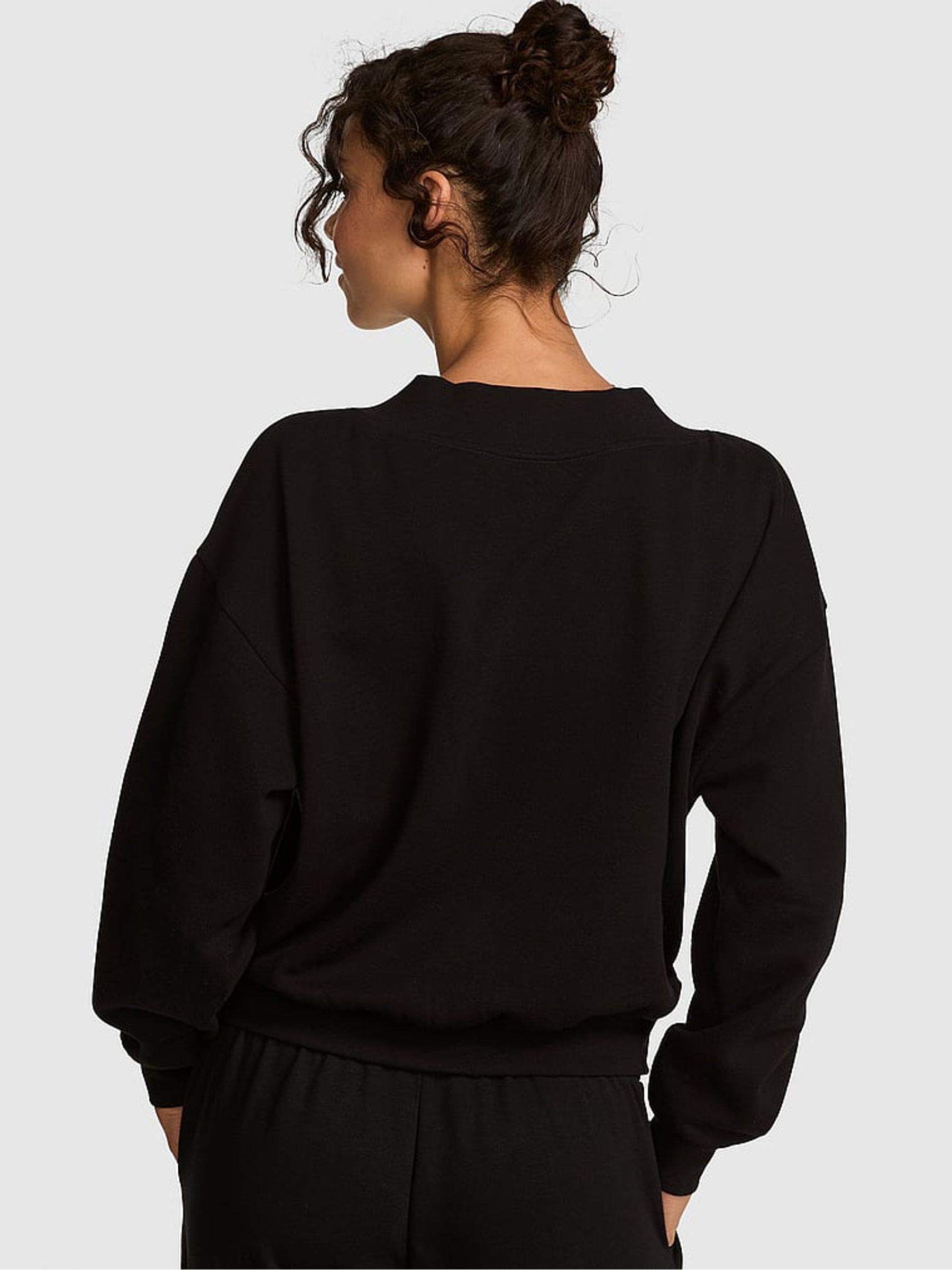 Pure Black V-Neck Sweatshirt - Image 2 of 2