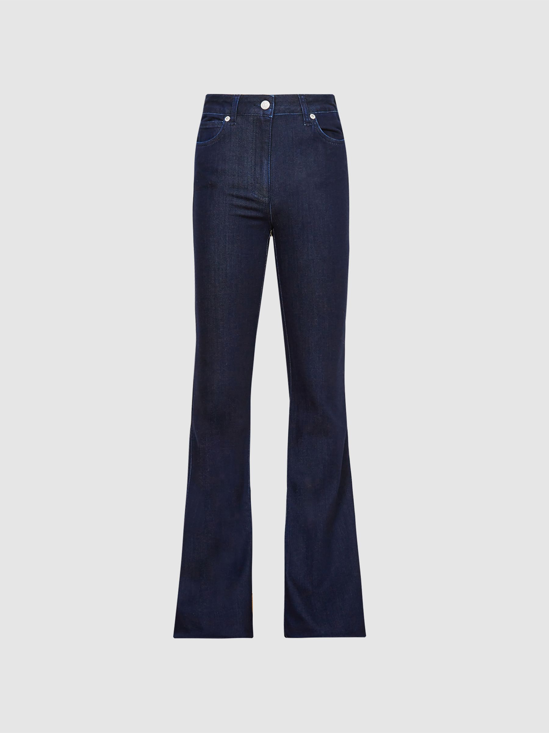 High Rise Flared Jeans in Dark Indigo - Image 2 of 7