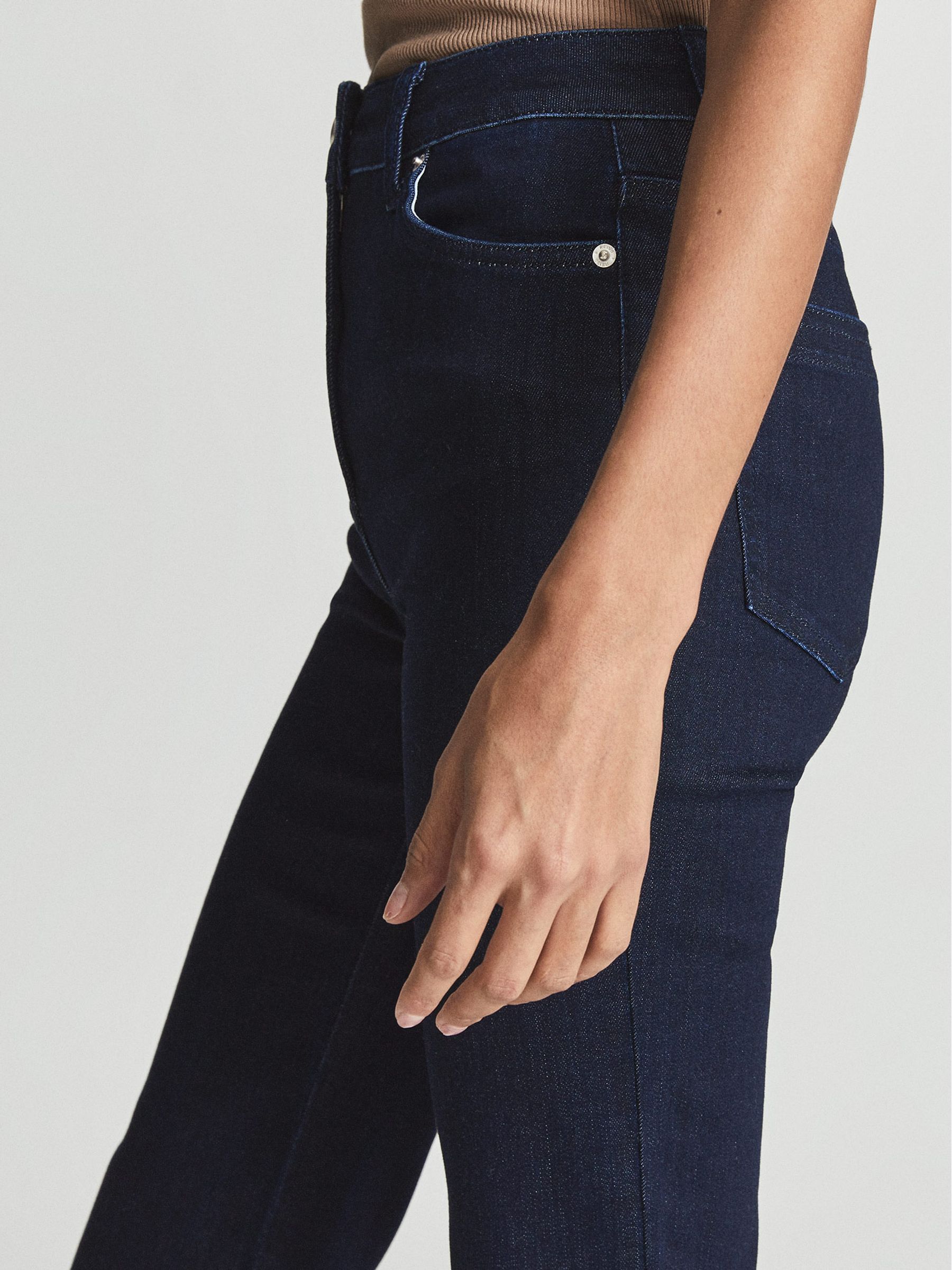 High Rise Flared Jeans in Dark Indigo - Image 6 of 7