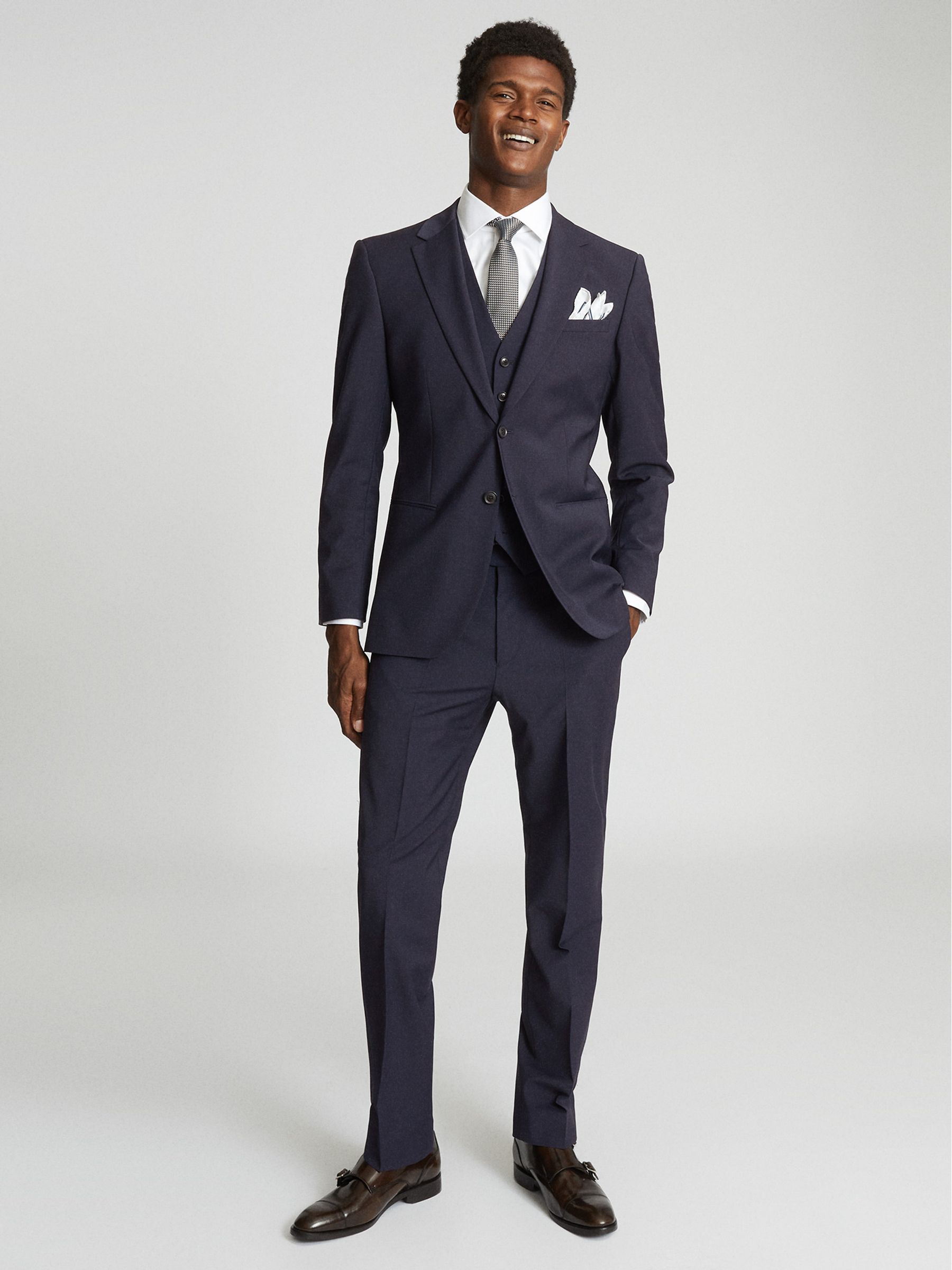 Modern Fit Travel Blazer in Navy - Image 3 of 6