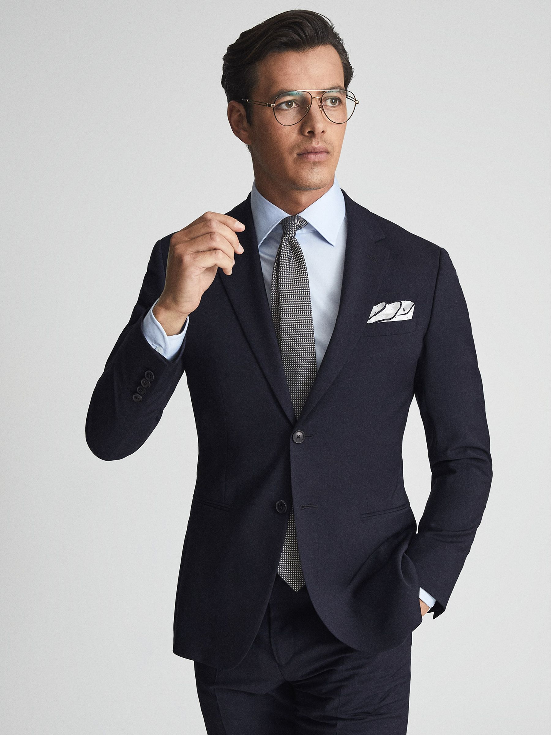 Modern Fit Travel Blazer in Navy - Image 6 of 6