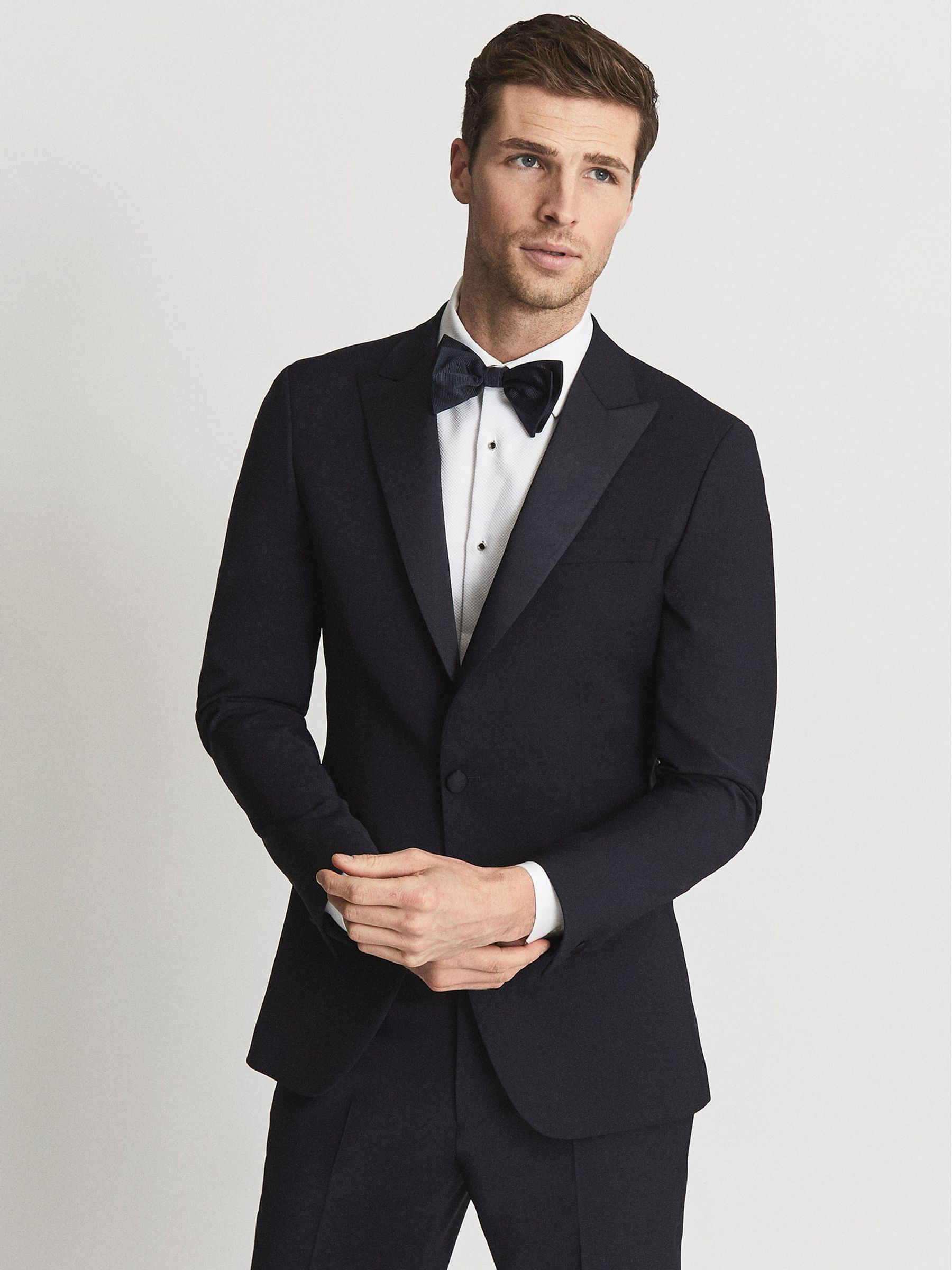 Modern Fit Performance Dinner Jacket in Navy - Image 3 of 5
